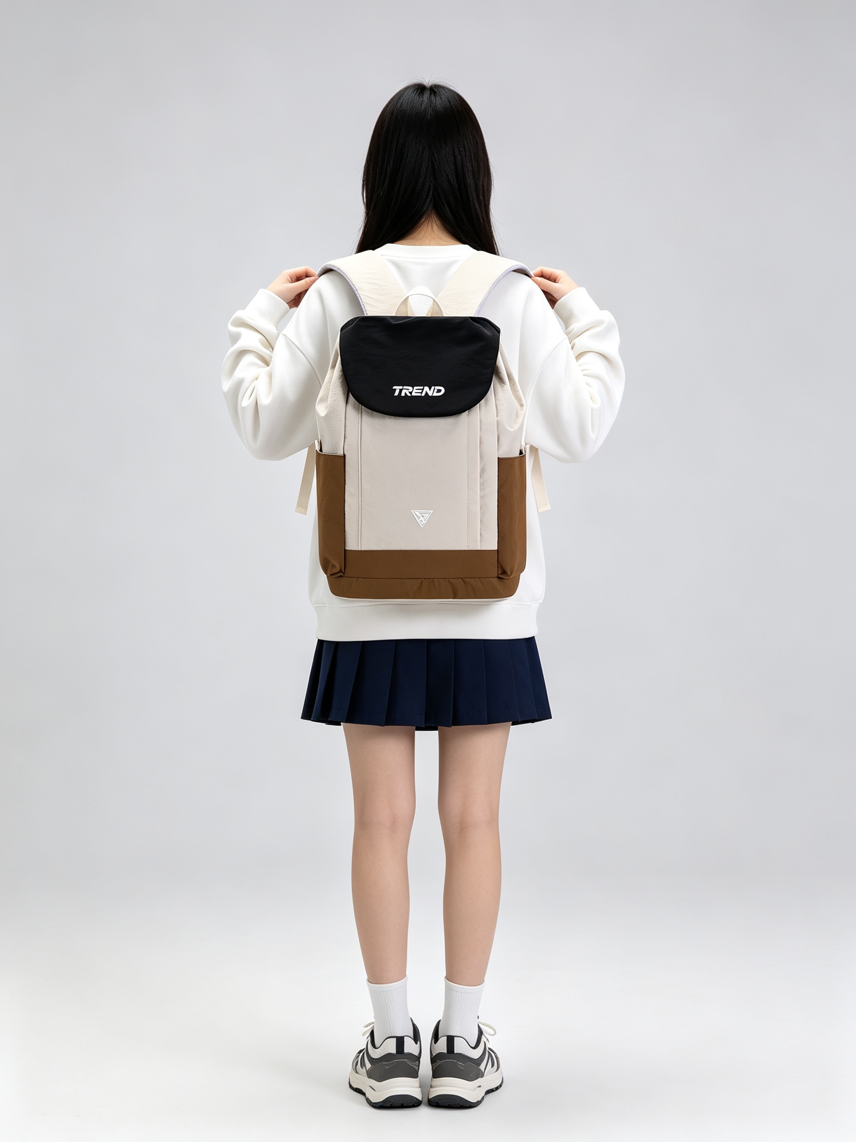 Brown Plain Backpack