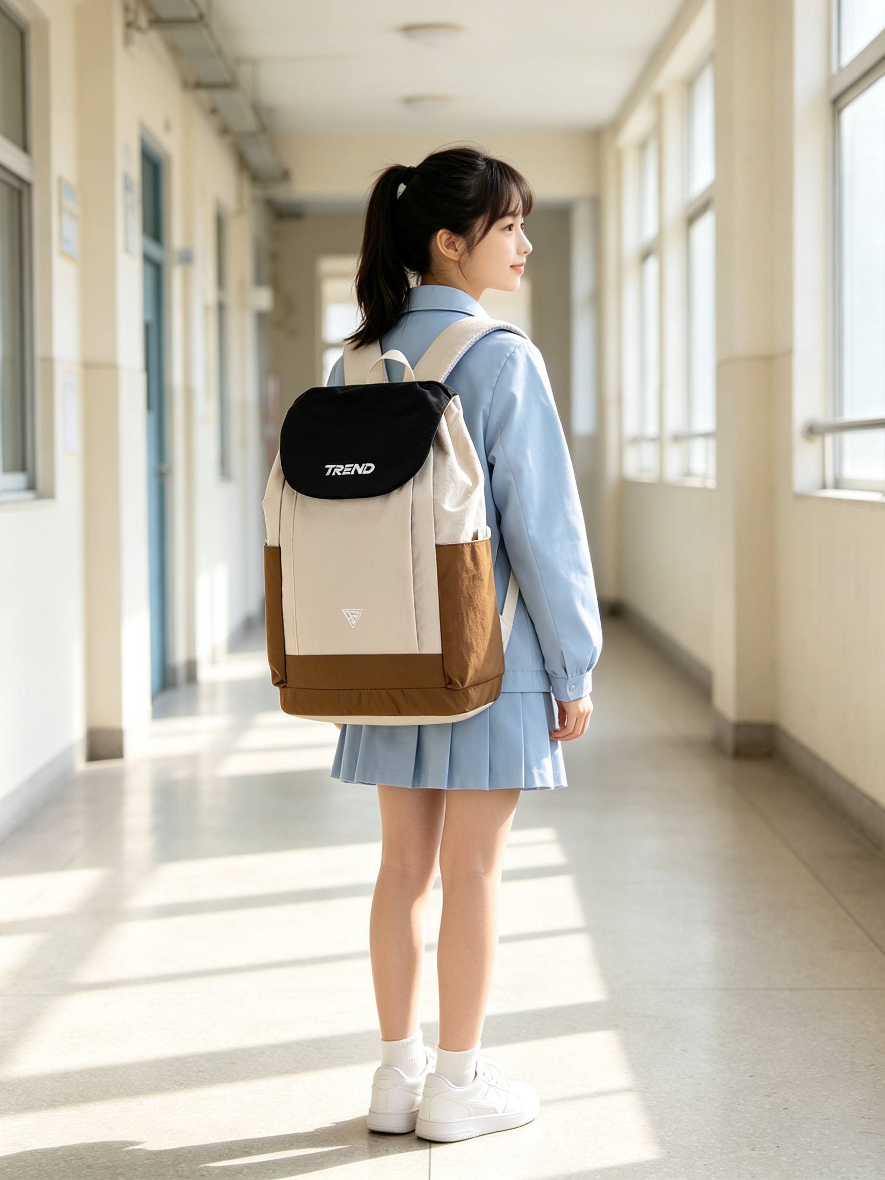 Brown Plain Backpack