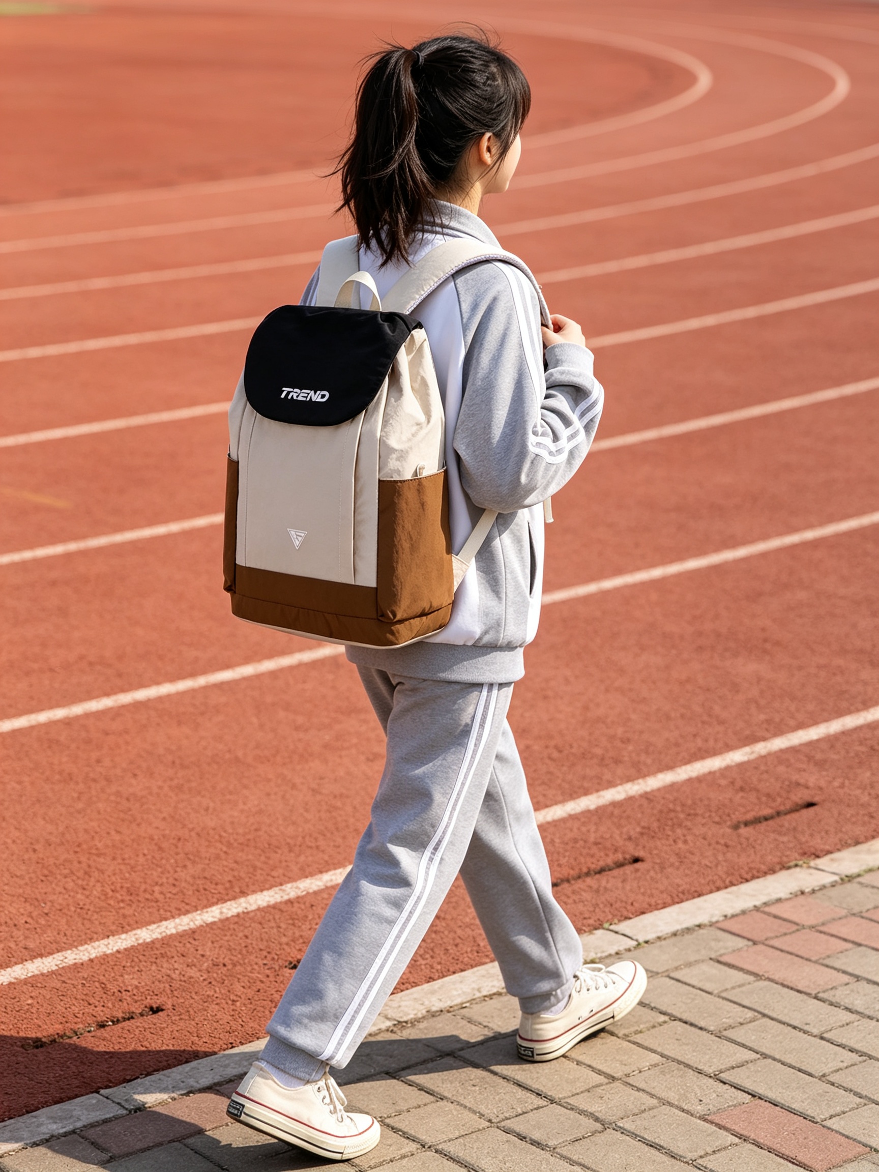 Brown Plain Backpack
