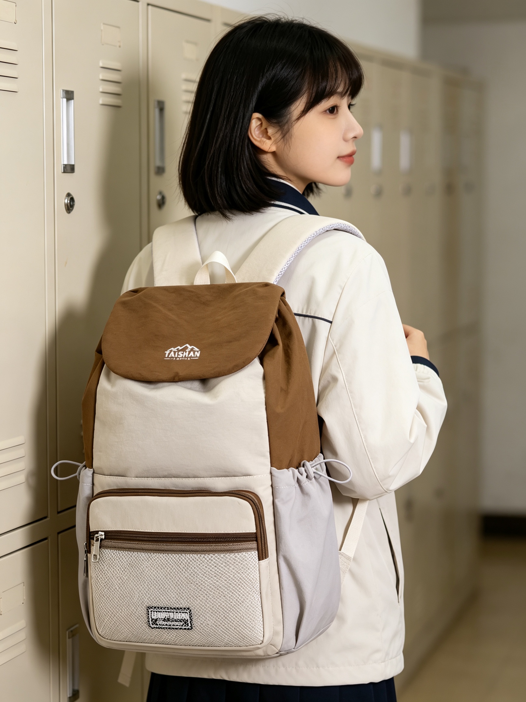 Coffee Brown Plain Backpack
