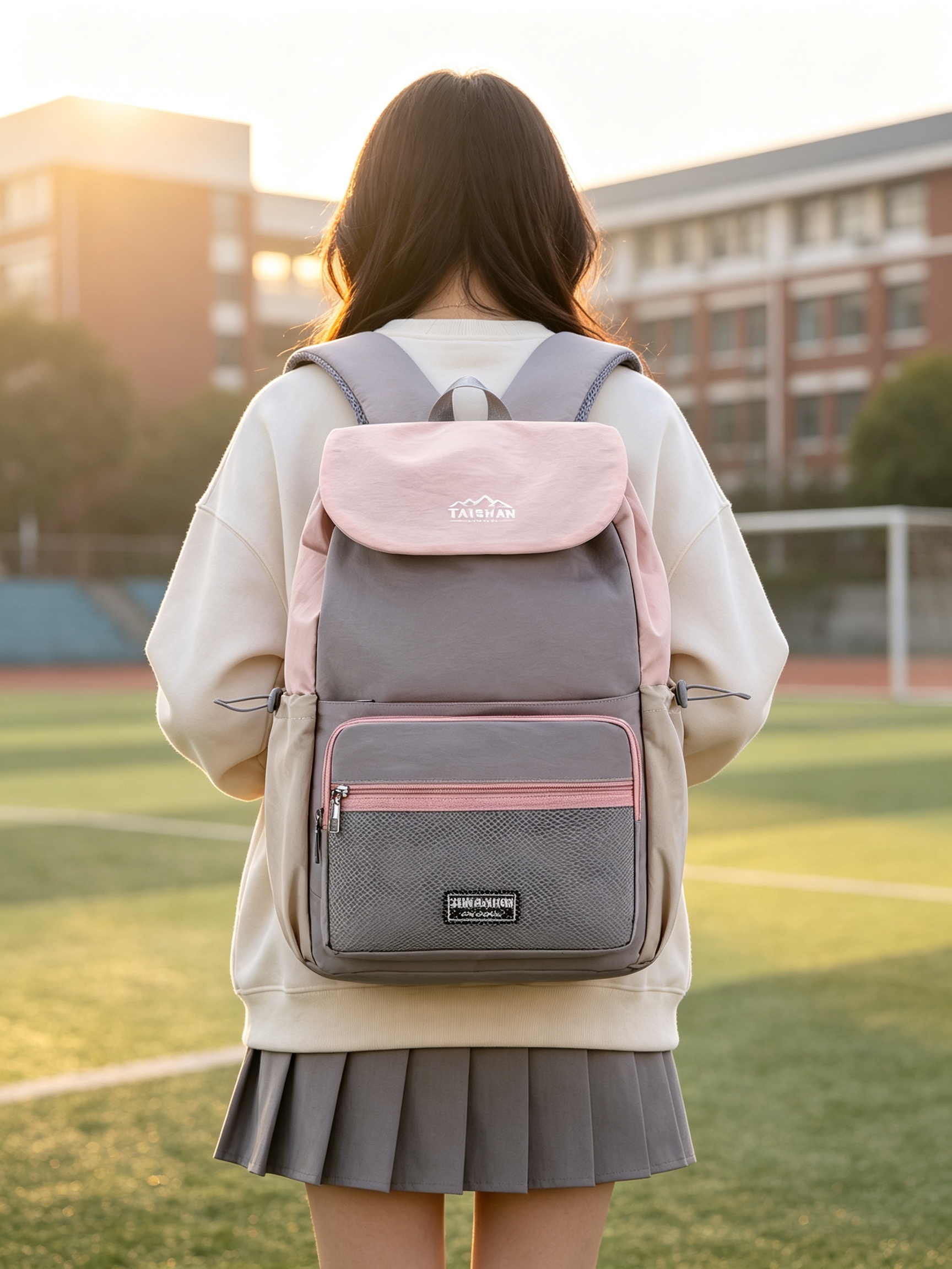 Pink Plain Backpack