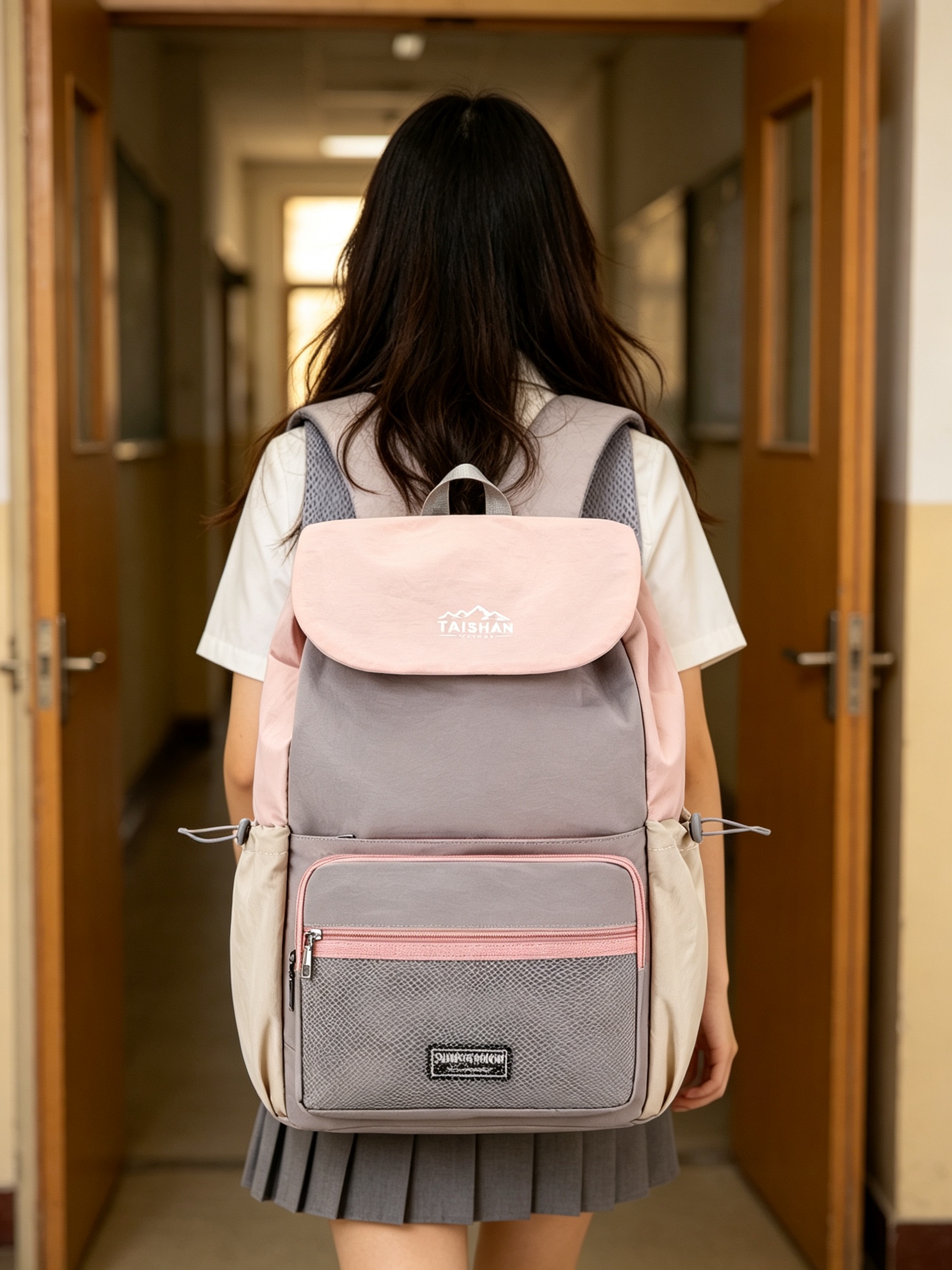 Pink Plain Backpack