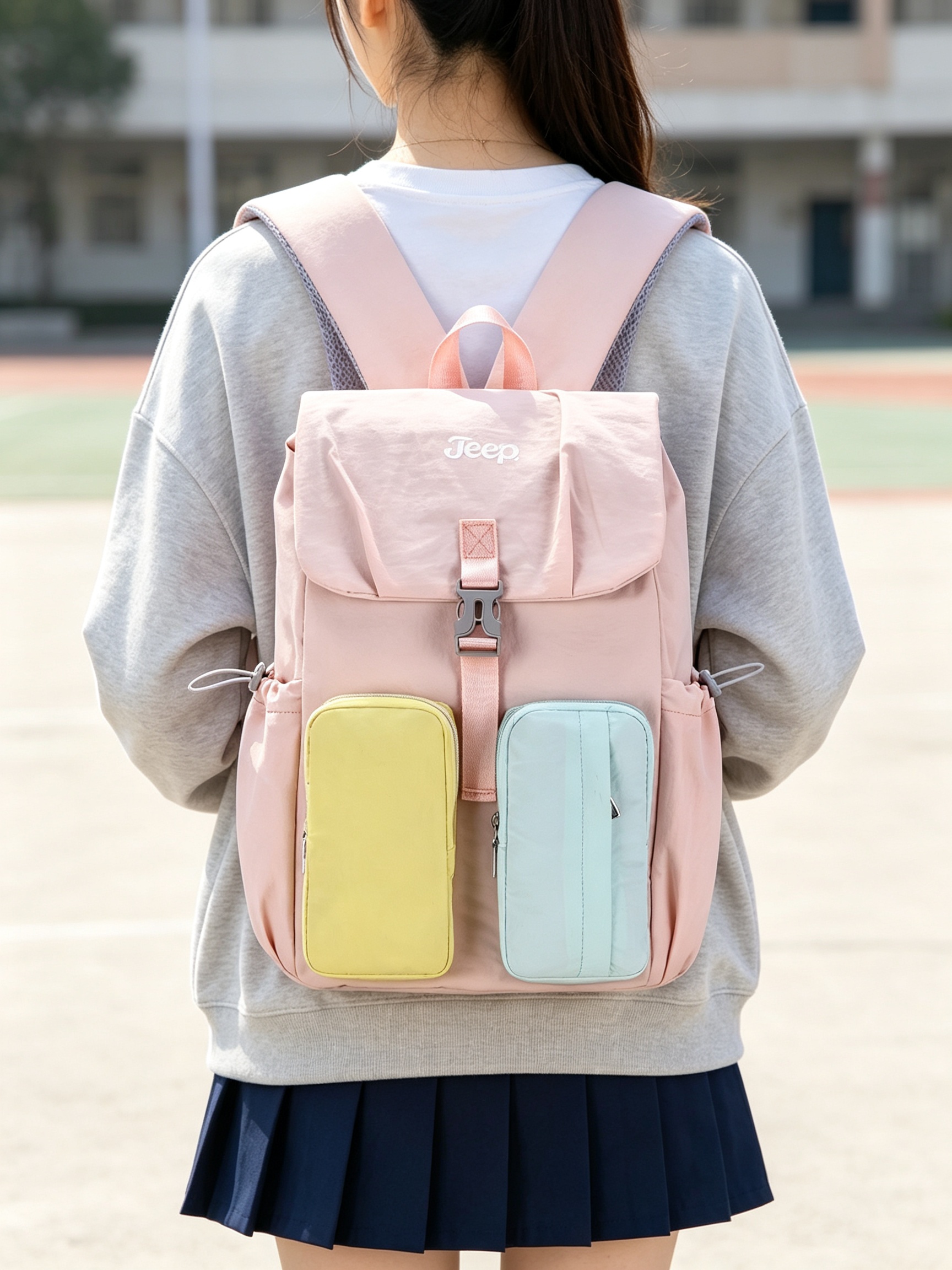 Pink Plain Backpack