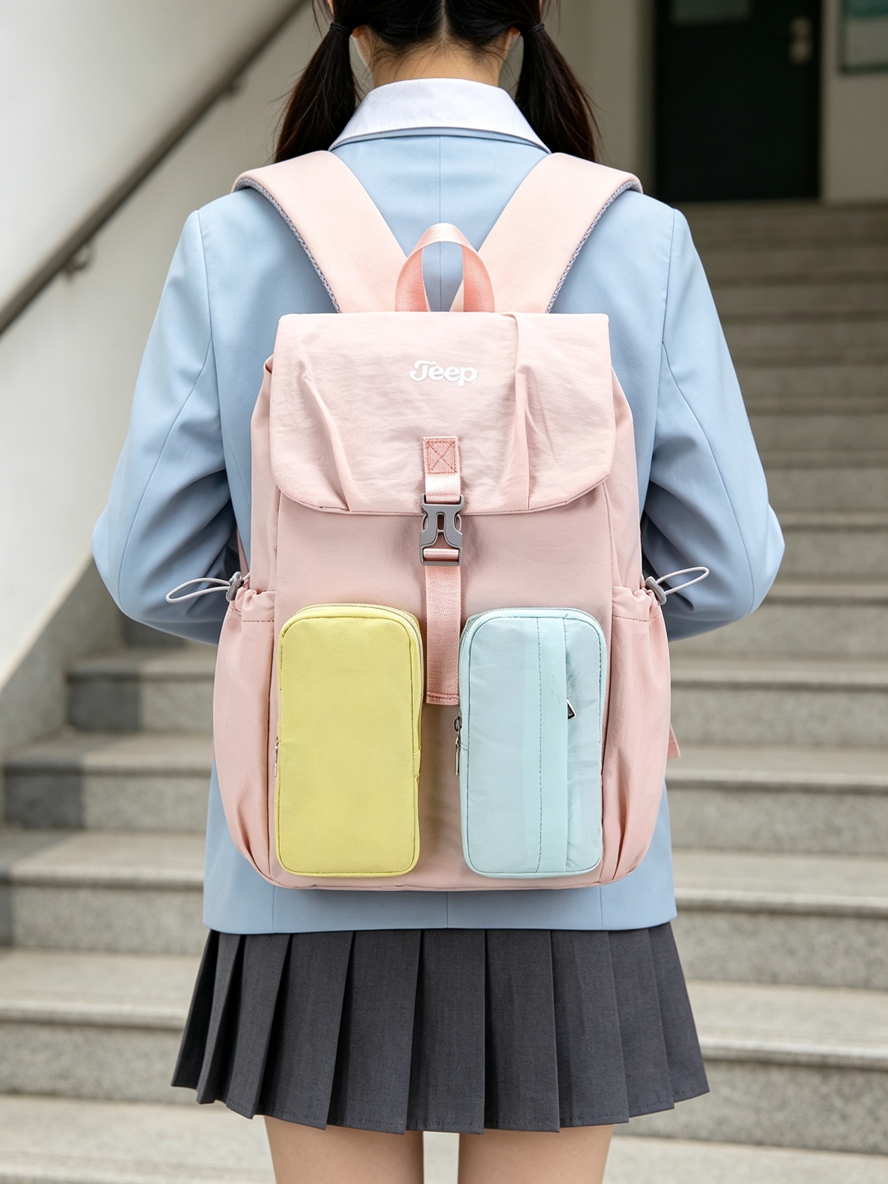 Pink Plain Backpack