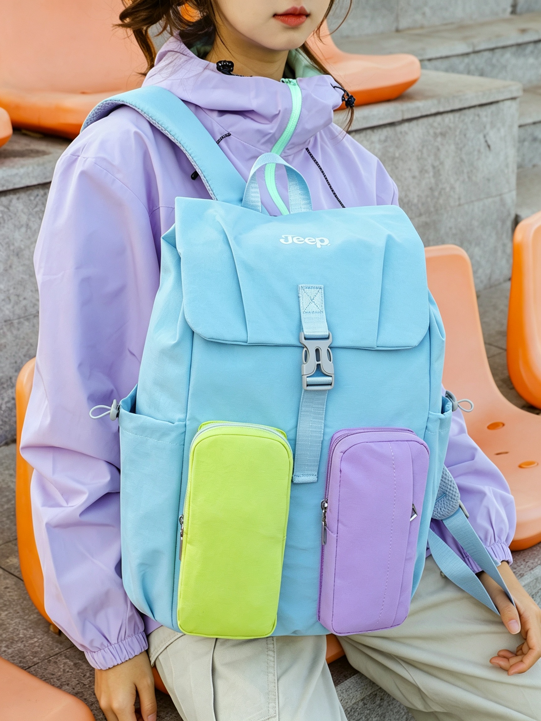 Blue Plain Backpack 