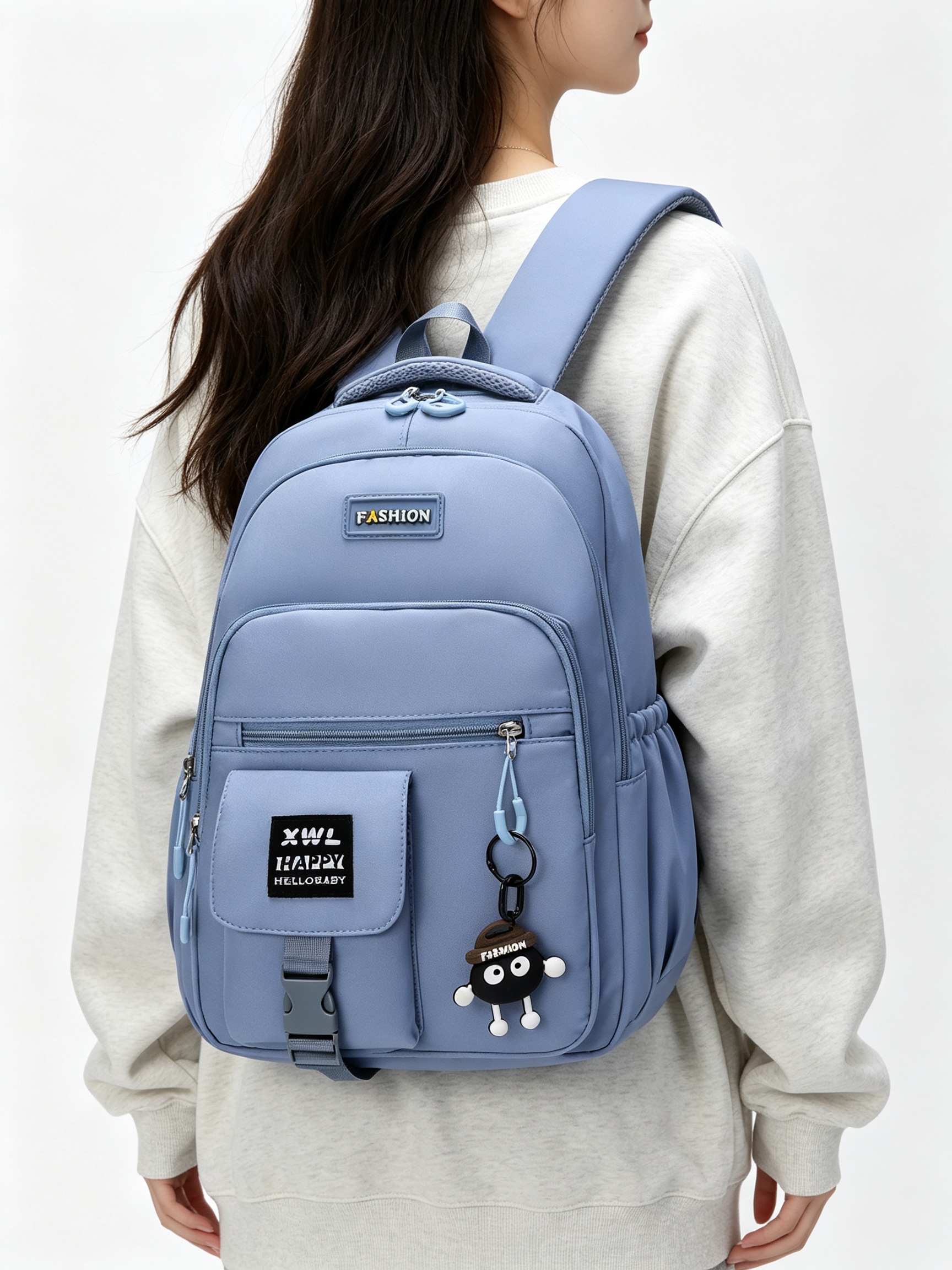 Blue Plain Backpack 