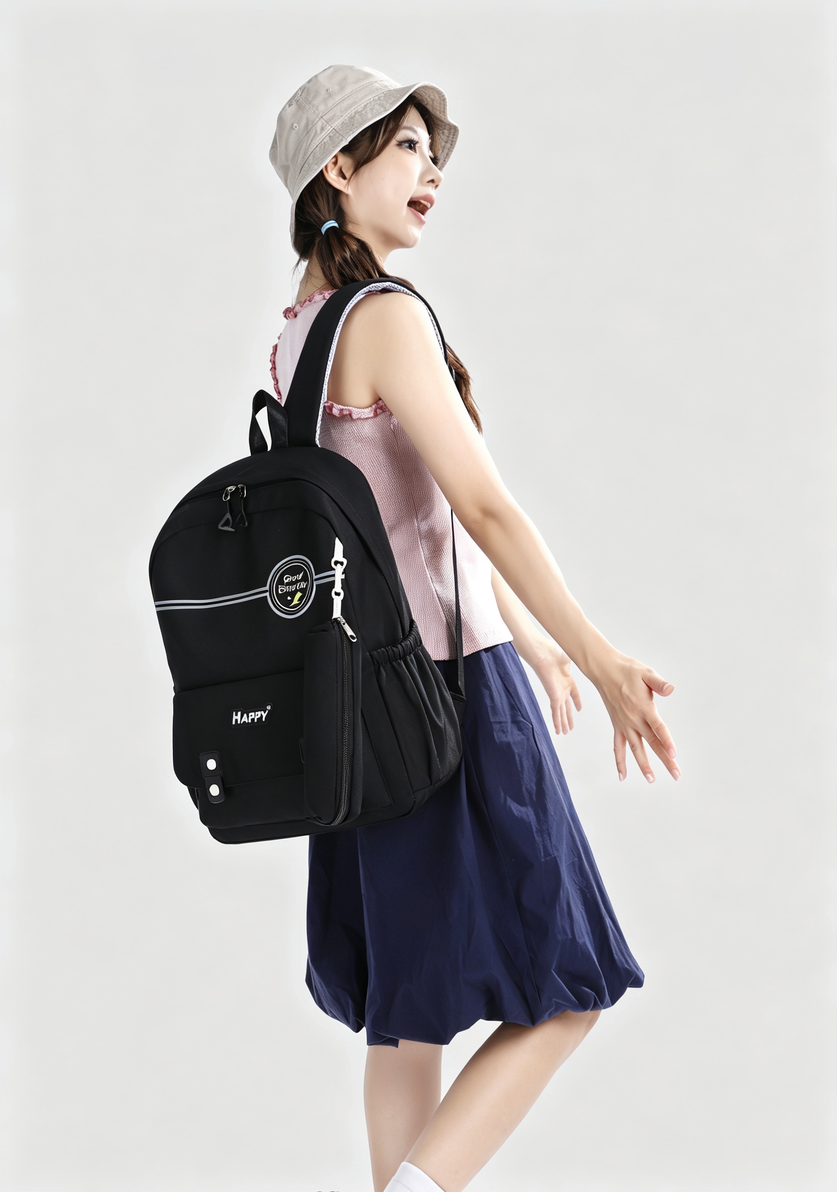 Black Plain Backpack