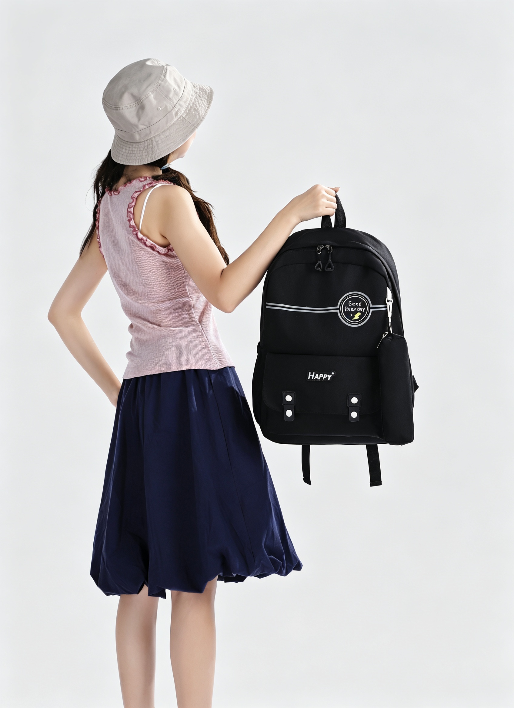 Black Plain Backpack