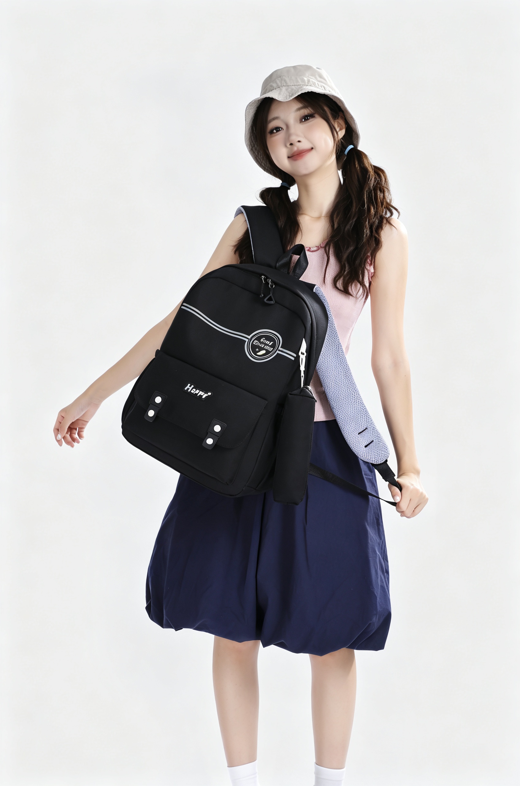 Black Plain Backpack