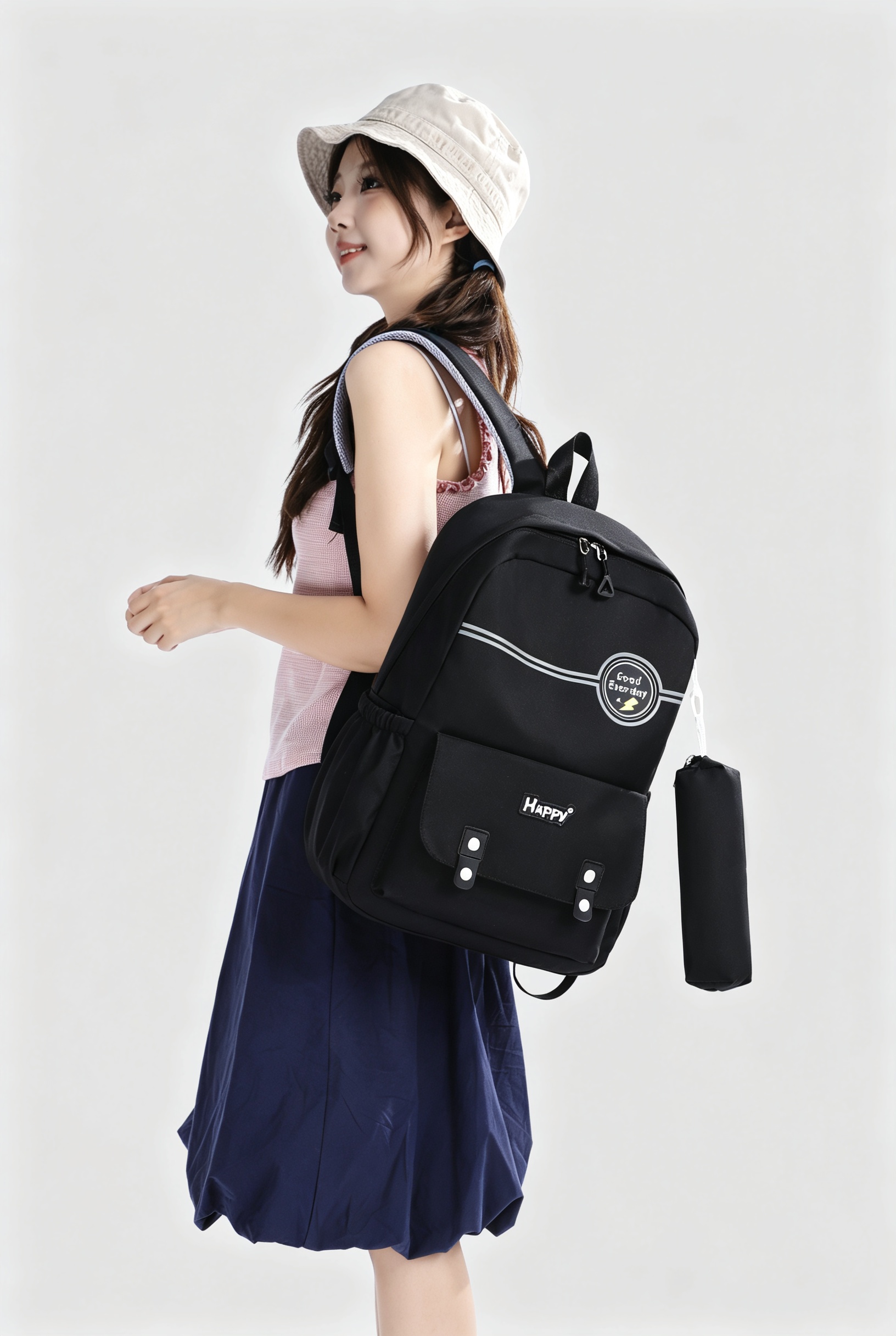 Black Plain Backpack