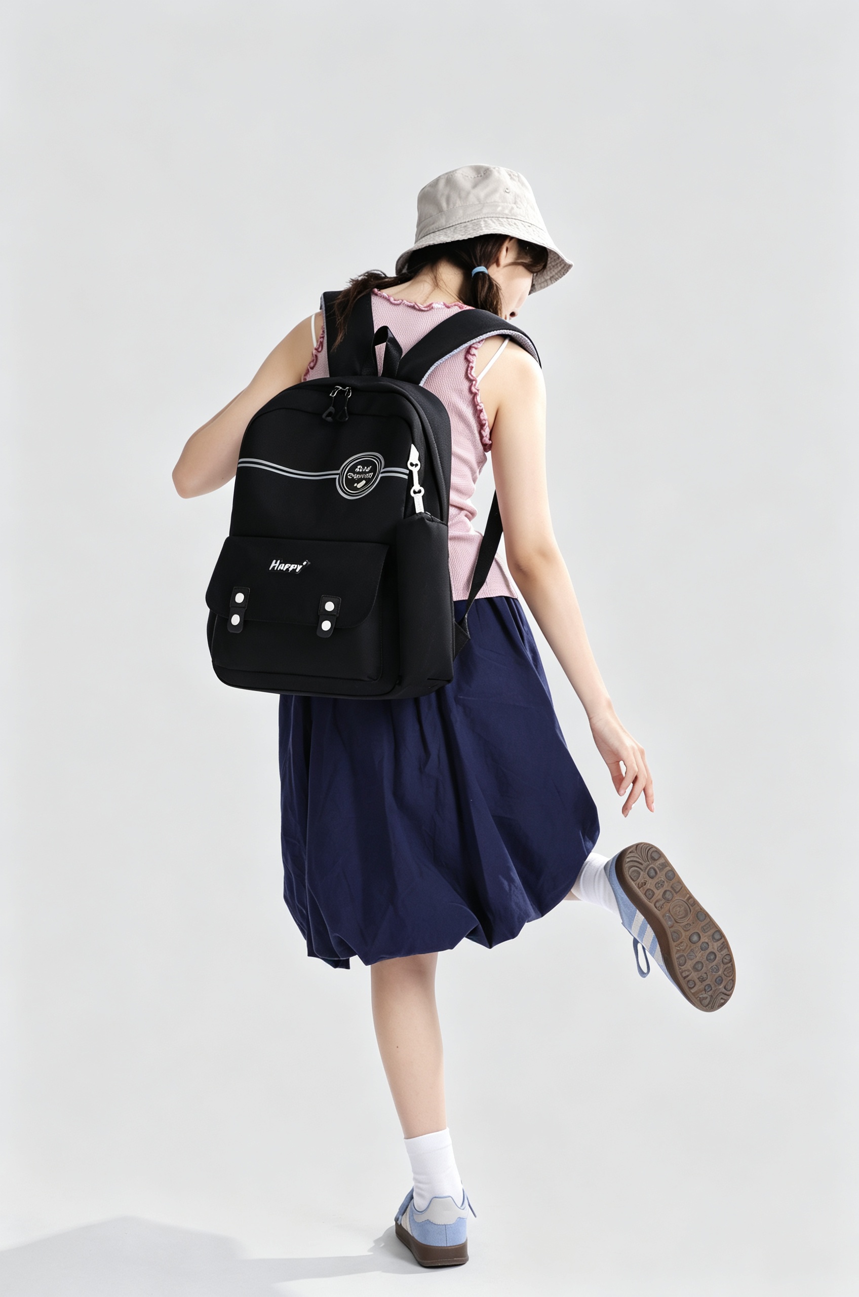 Black Plain Backpack