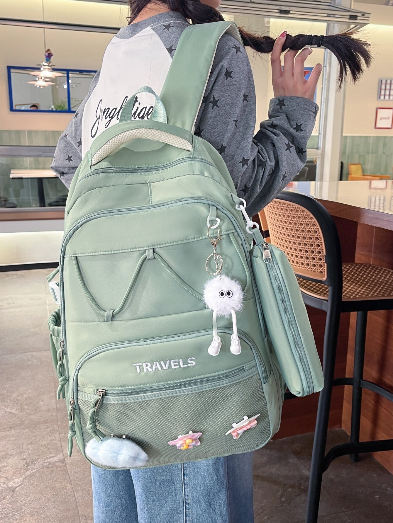 Green Plain Backpack 