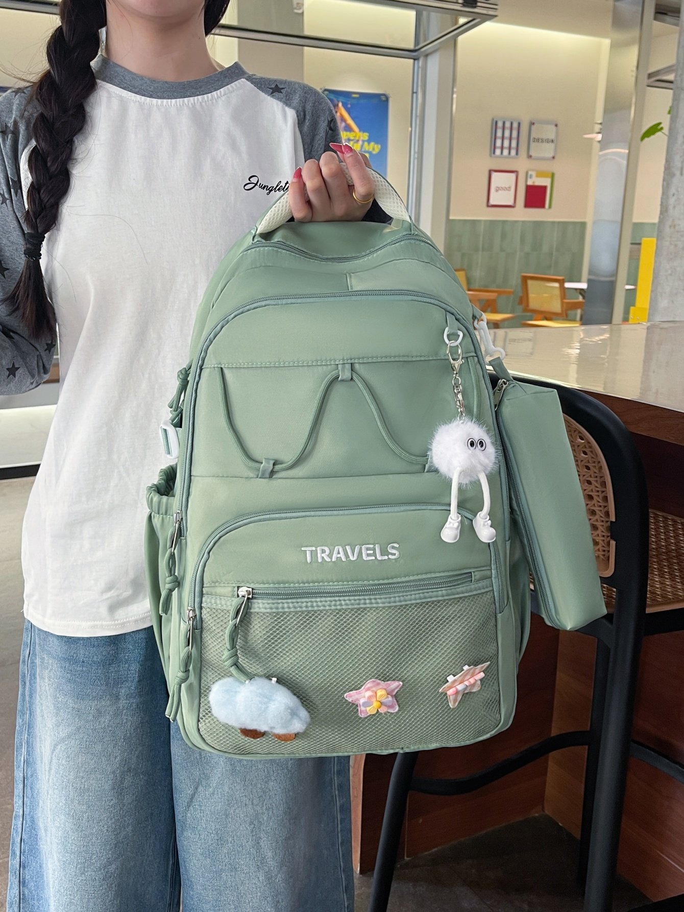 Green Plain Backpack 