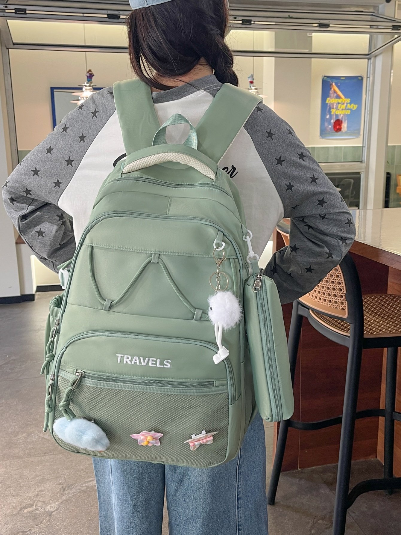 Green Plain Backpack 