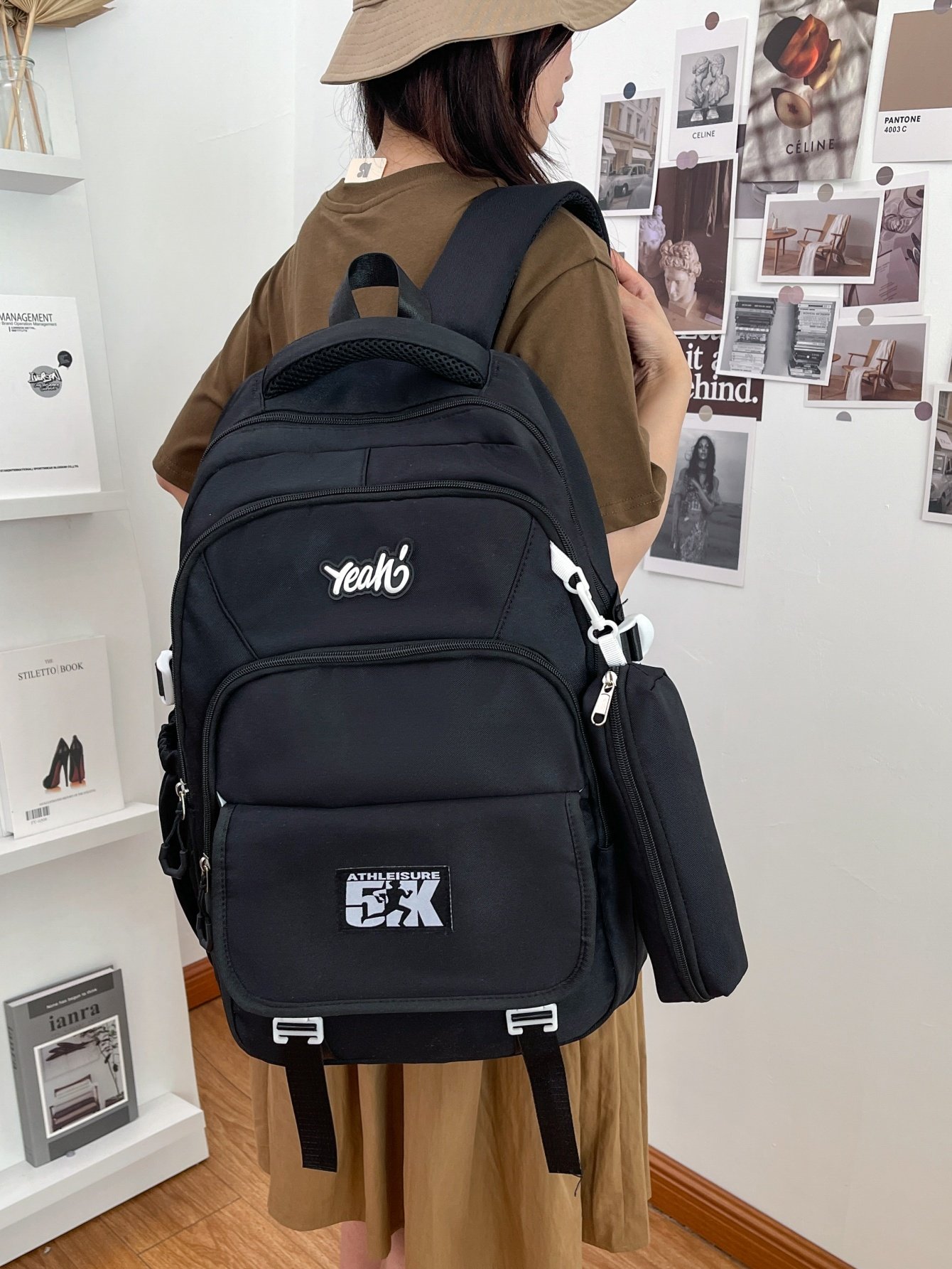 Black Plain Backpack