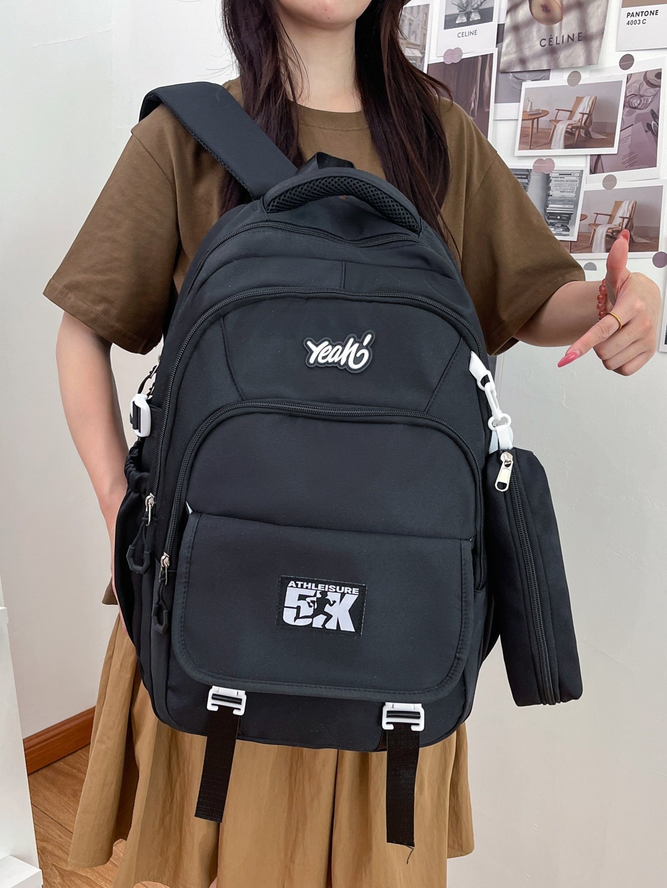 Black Plain Backpack