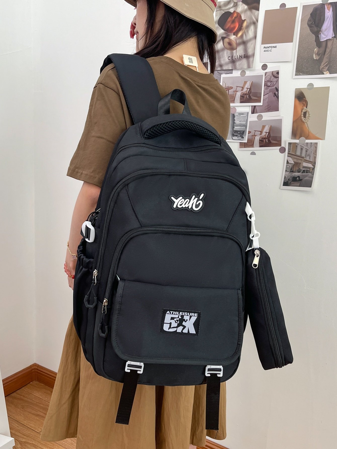 Black Plain Backpack