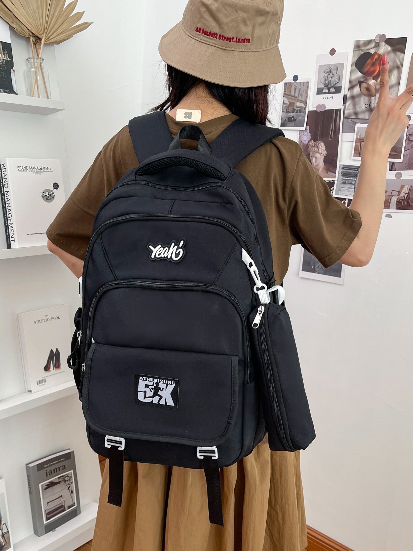 Black Plain Backpack