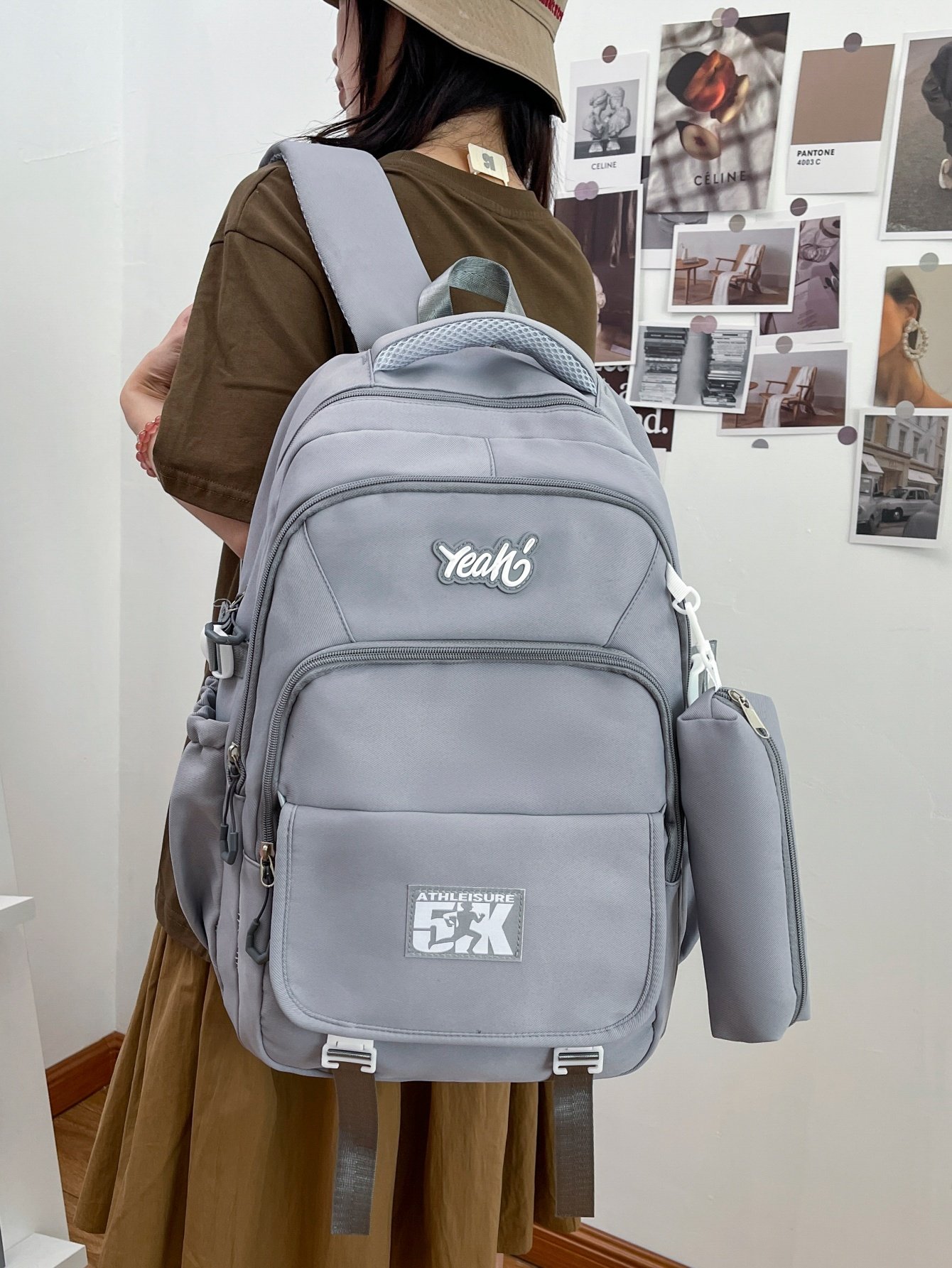 Plain Grey Backpack 