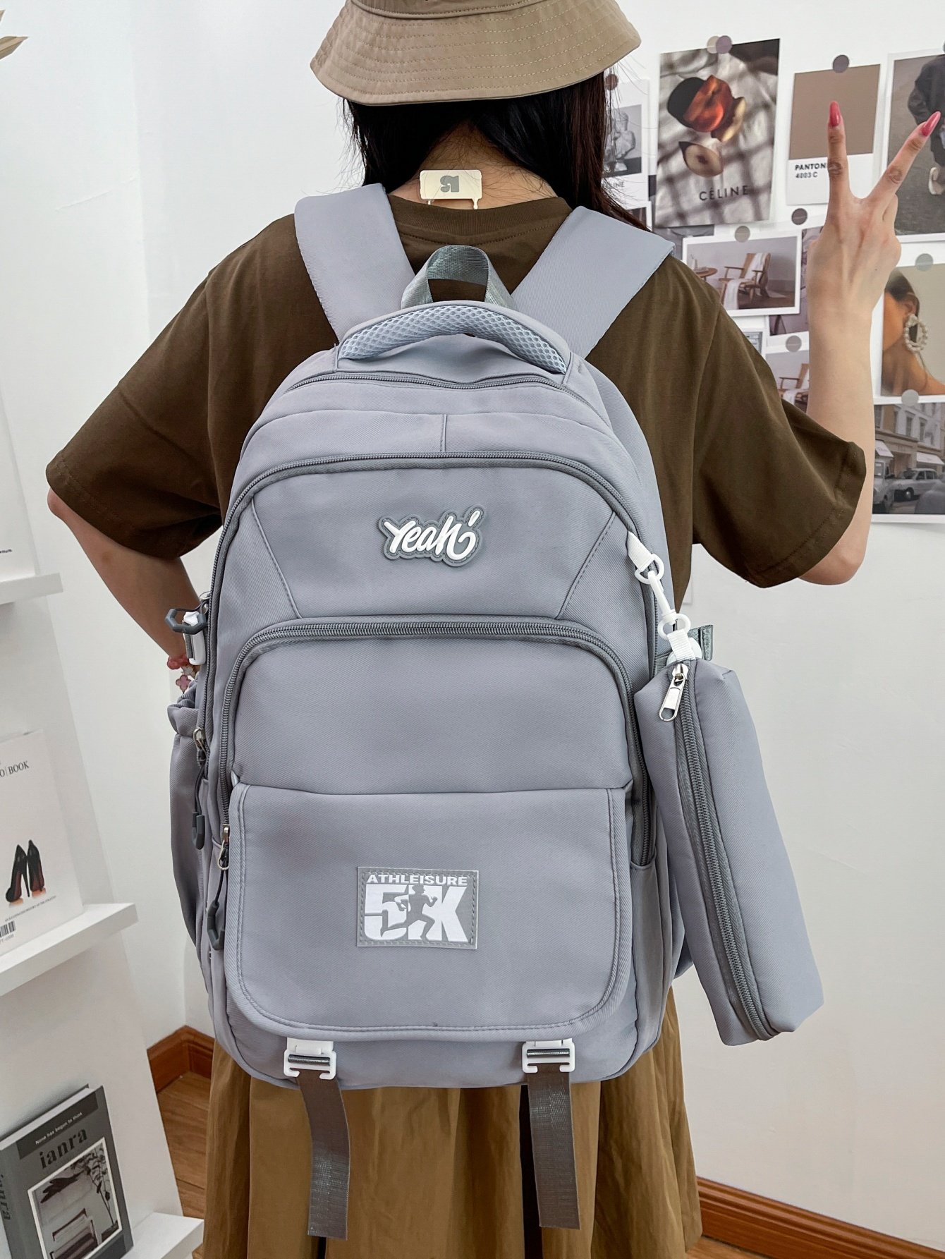 Plain Grey Backpack 