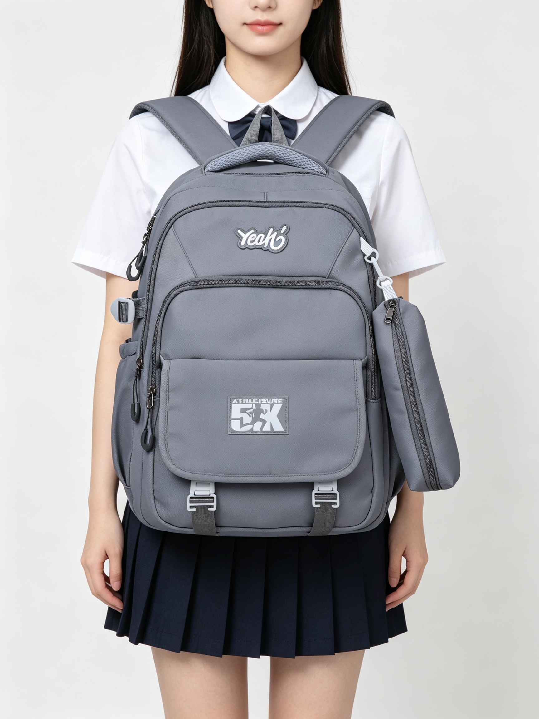 Plain Grey Backpack 