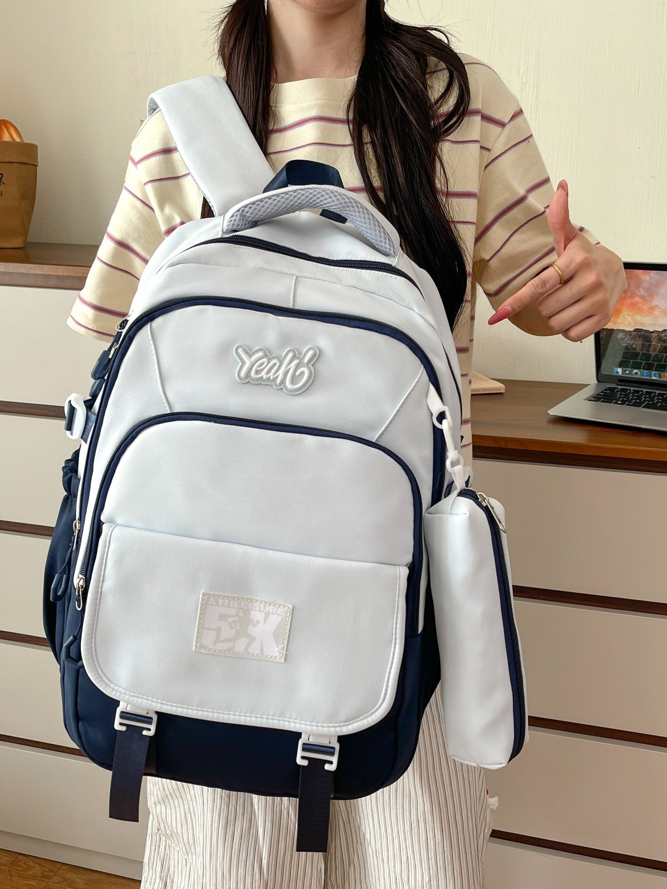 Blue Plain Backpack