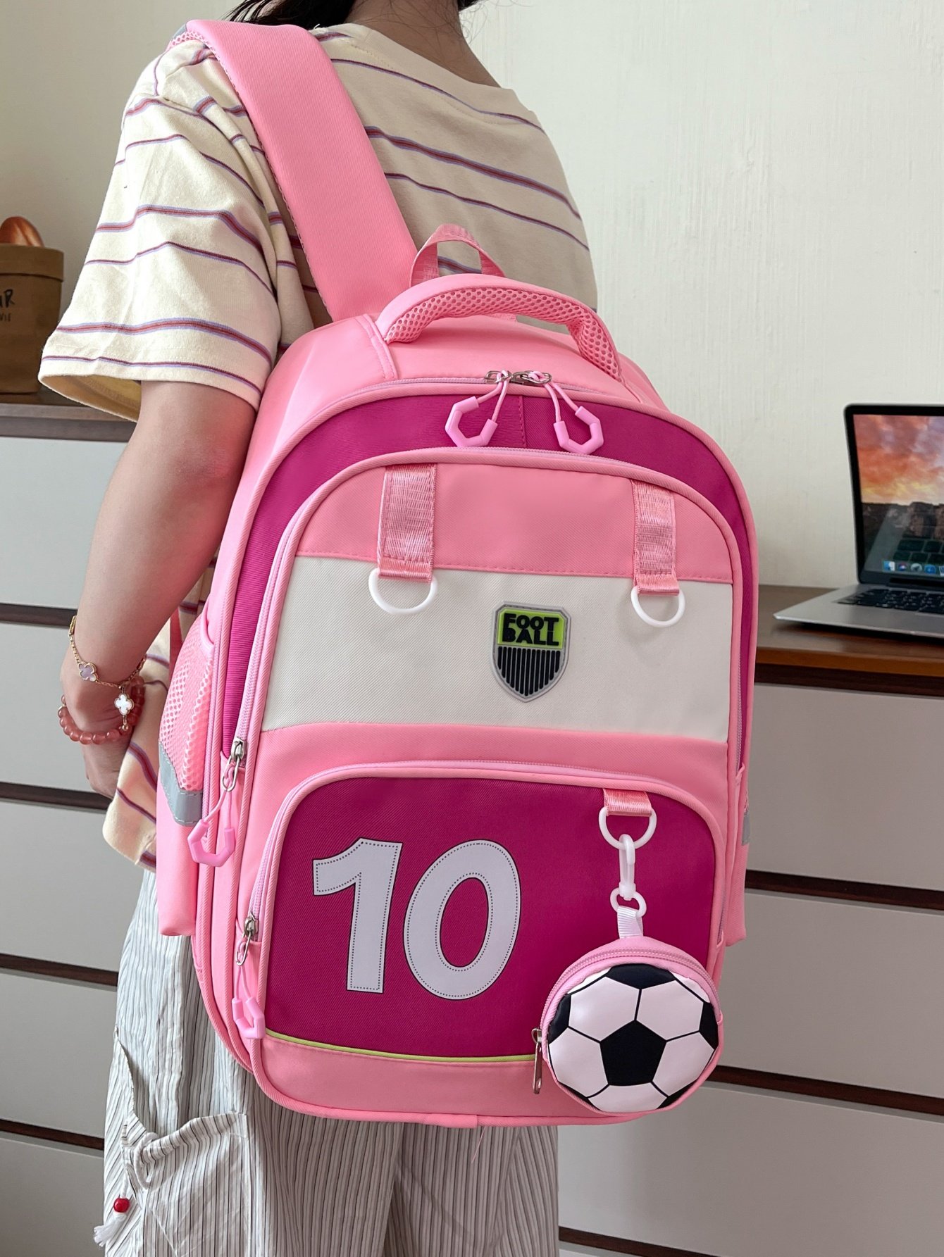 Stylish Football-Themed Backpack