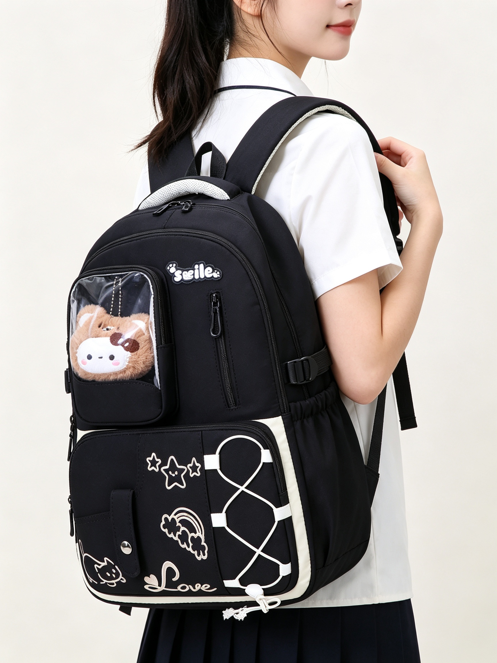 Black Plain Backpack
