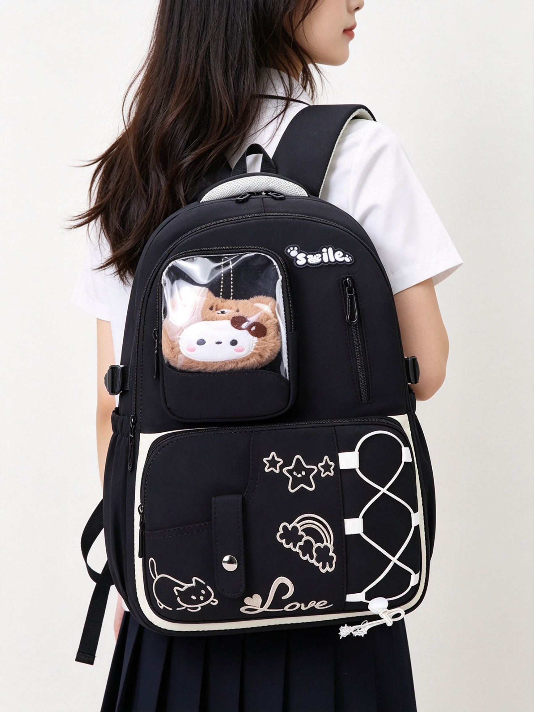 Black Plain Backpack