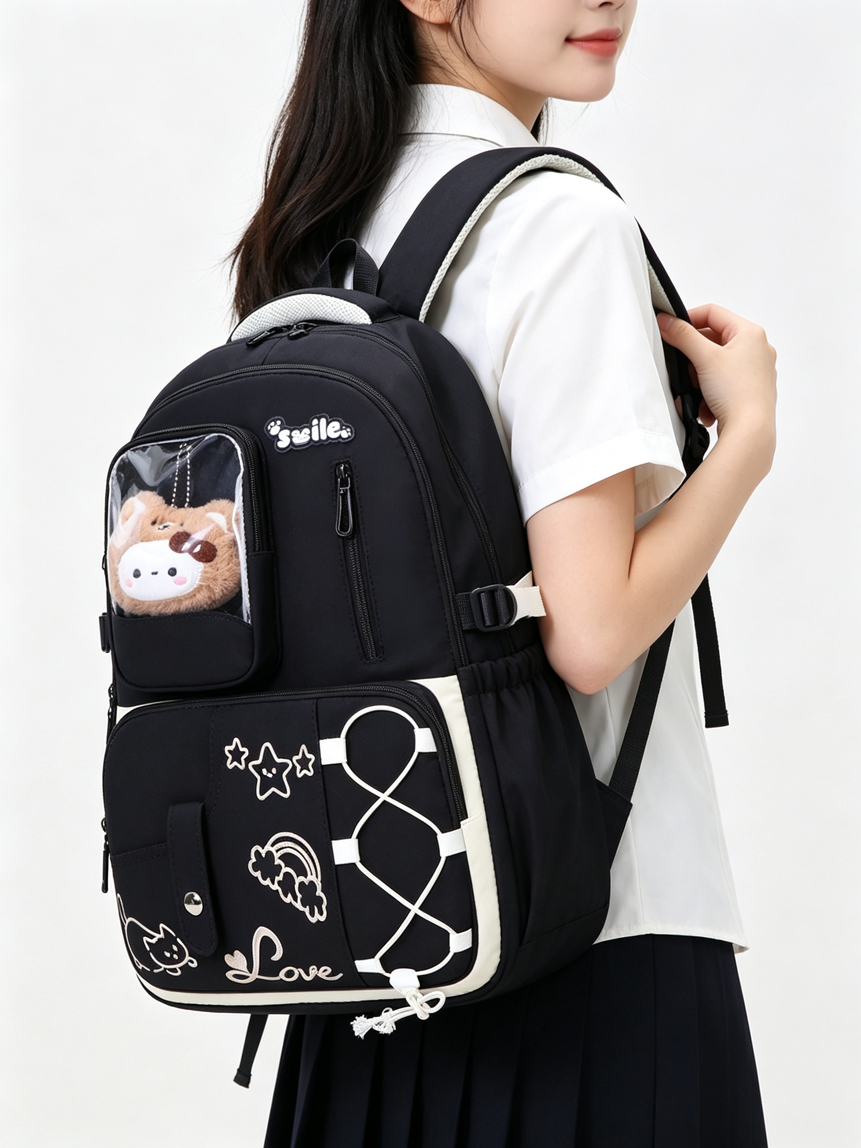 Black Plain Backpack
