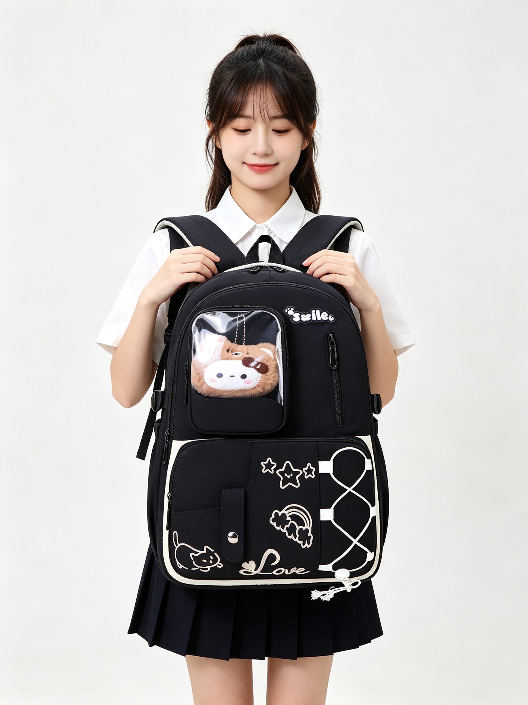 Black Plain Backpack