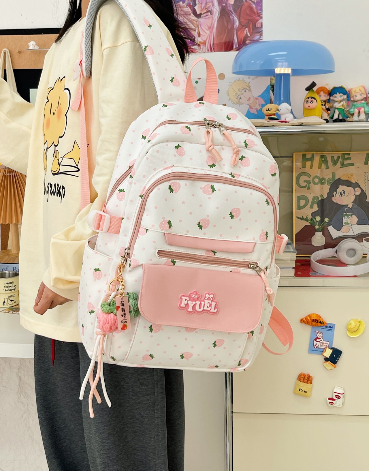 Pink Strawberry Backpack