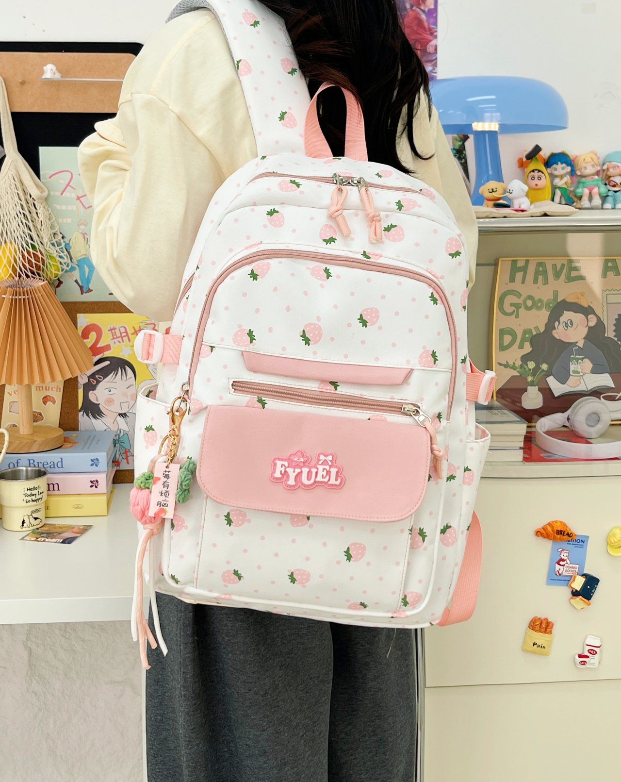Pink Strawberry Backpack