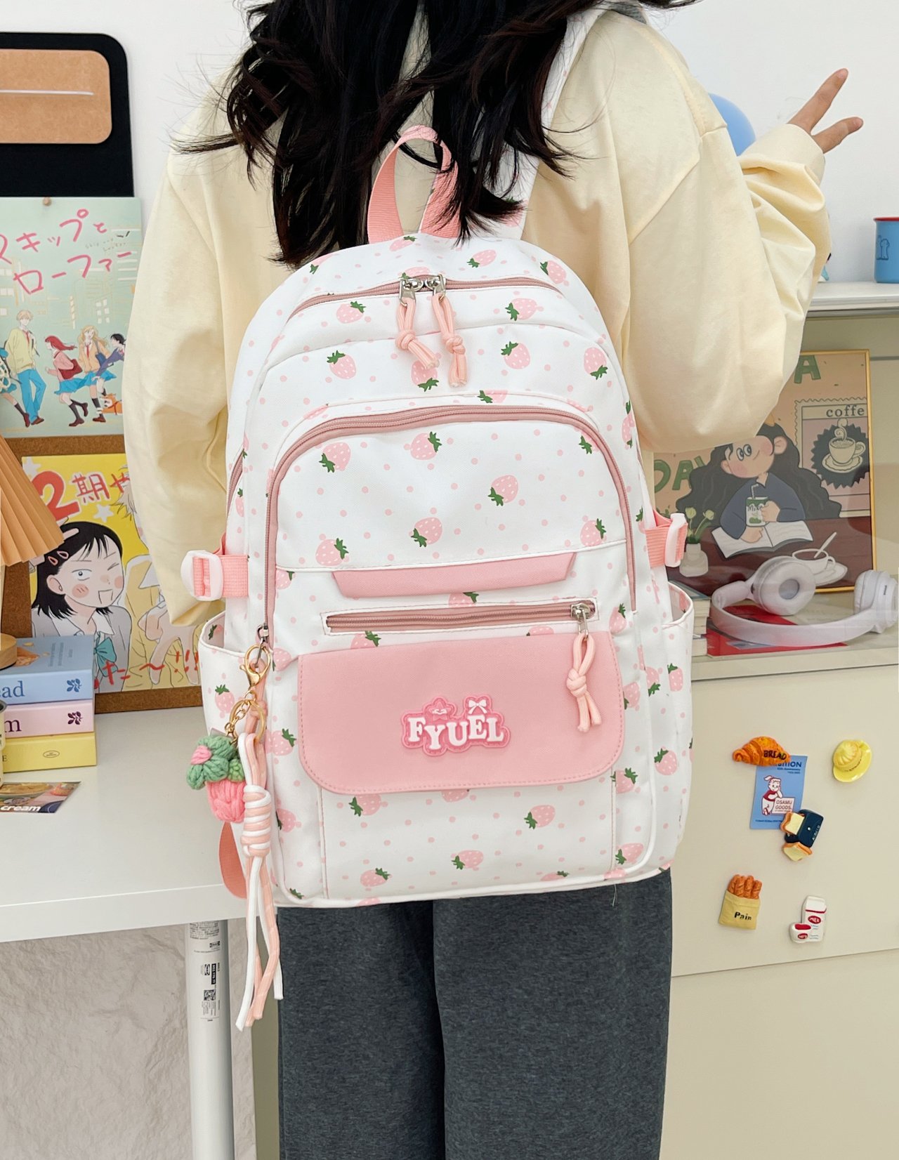 Pink Strawberry Backpack