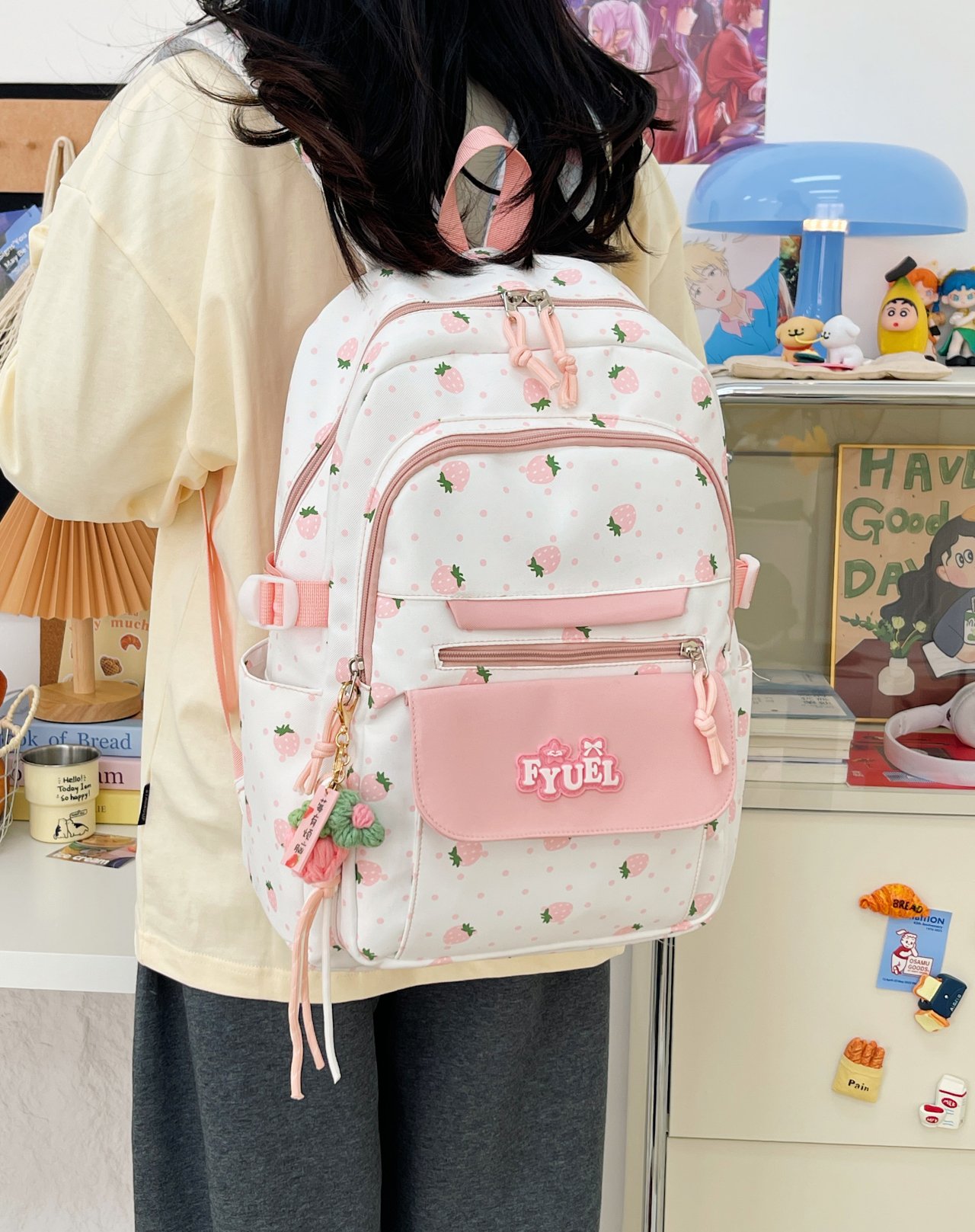 Pink Strawberry Backpack