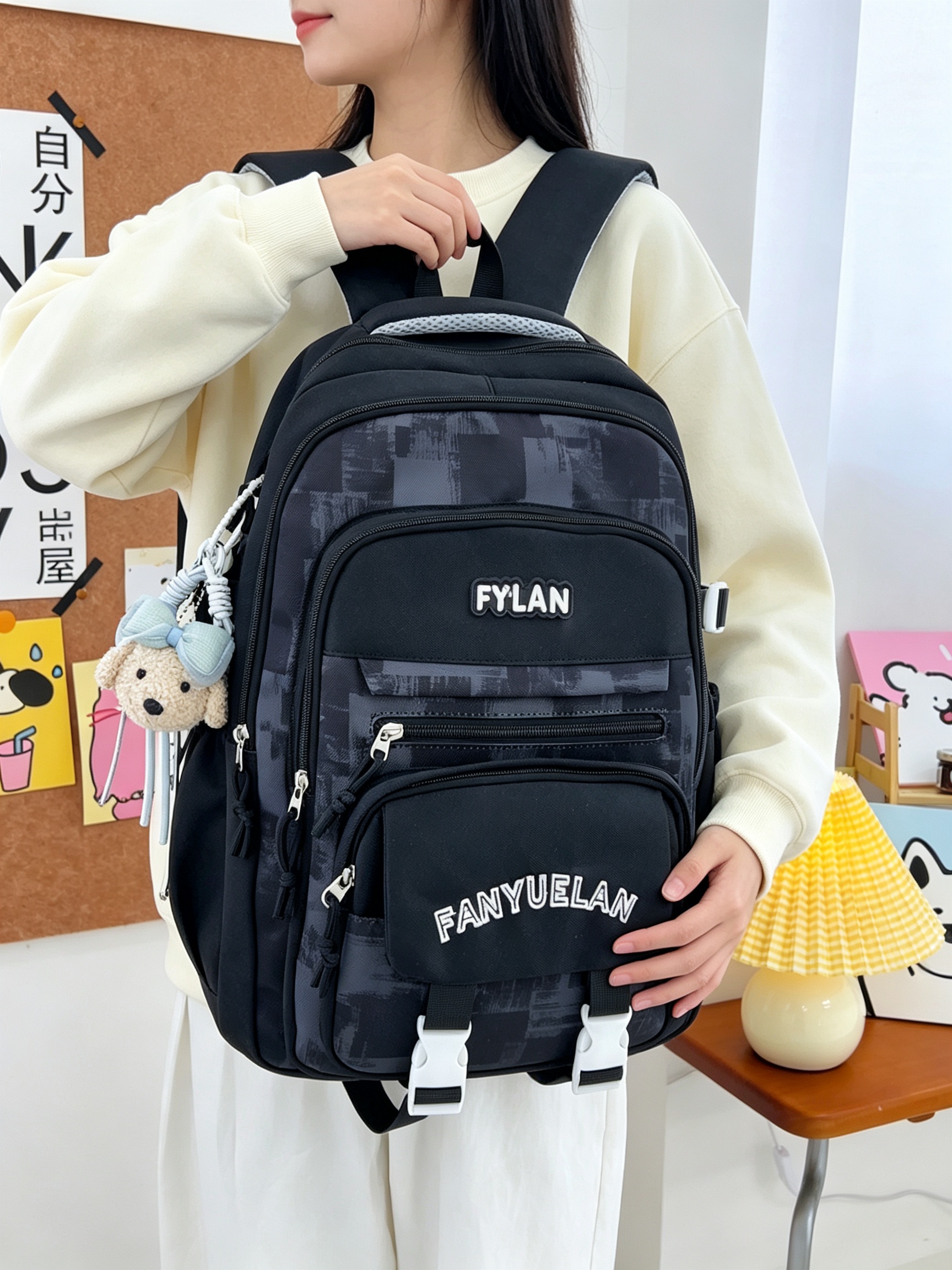 Black Plain Backpack