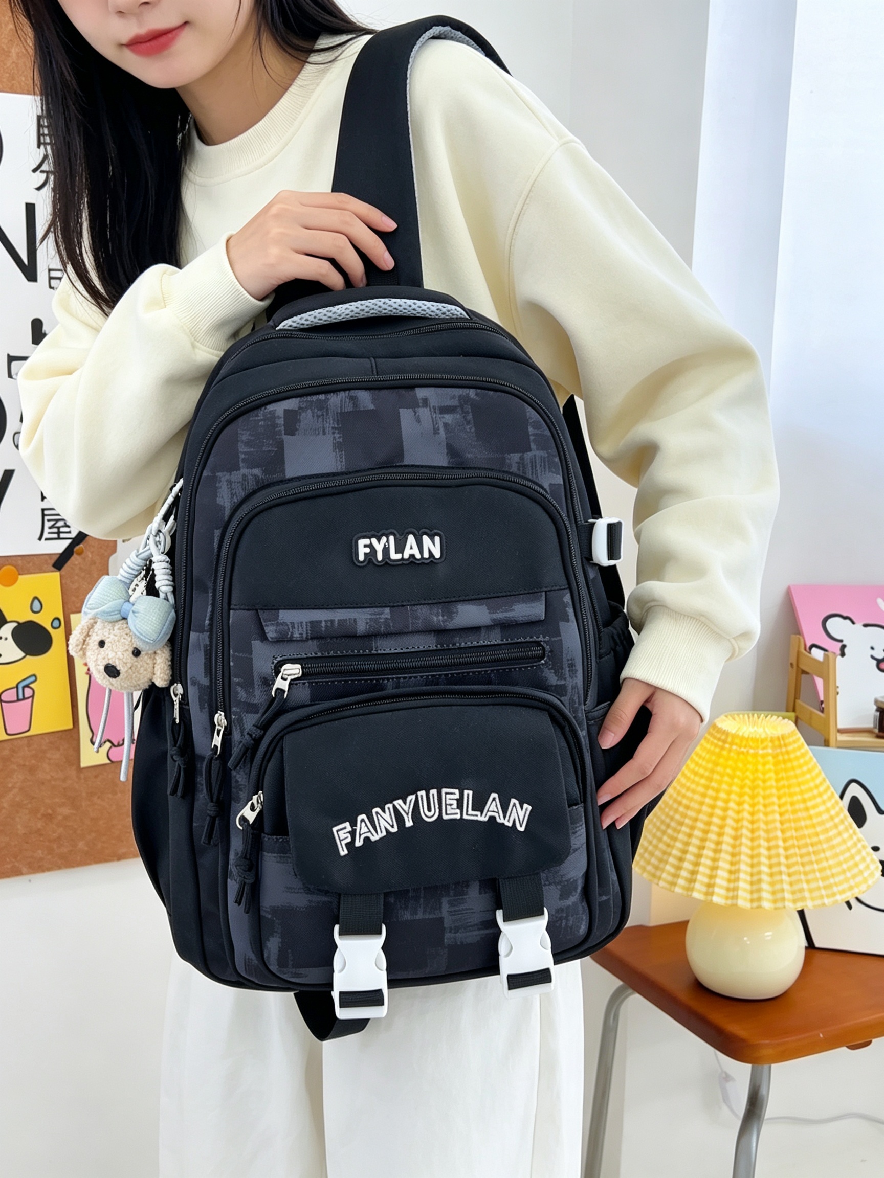 Black Plain Backpack