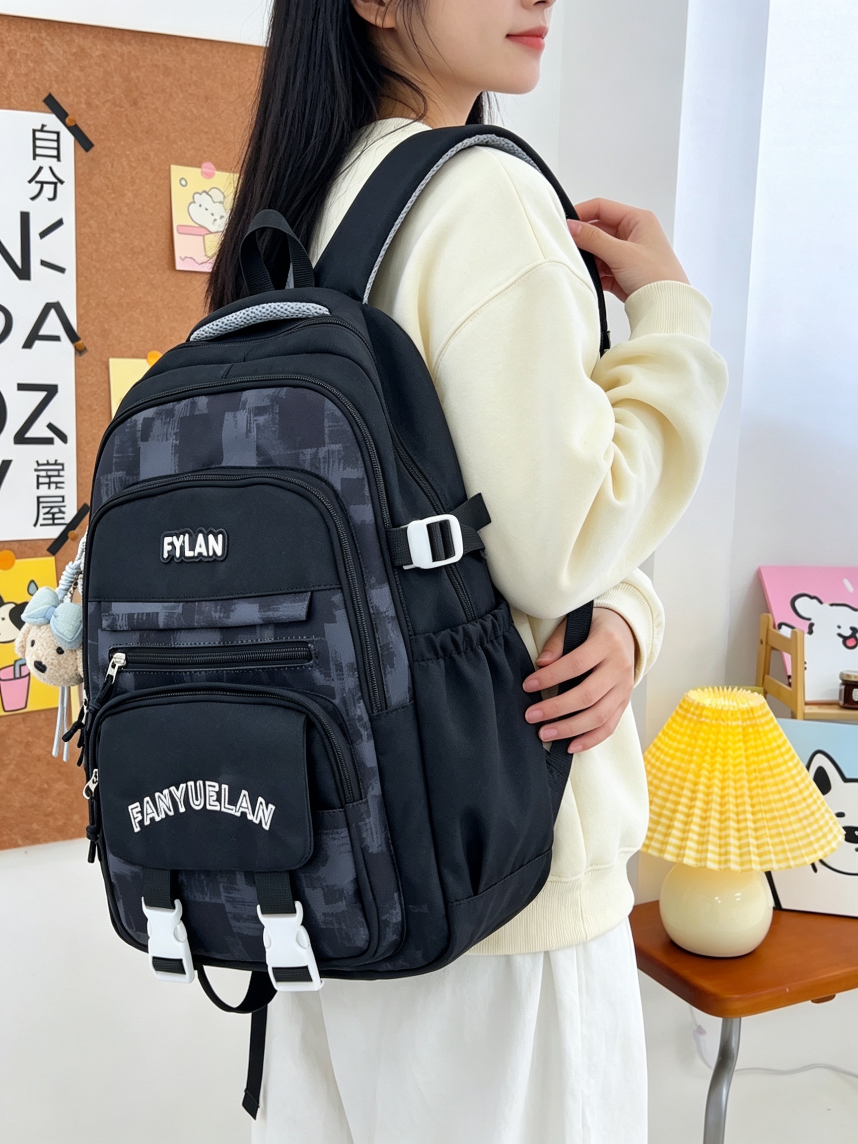 Black Plain Backpack
