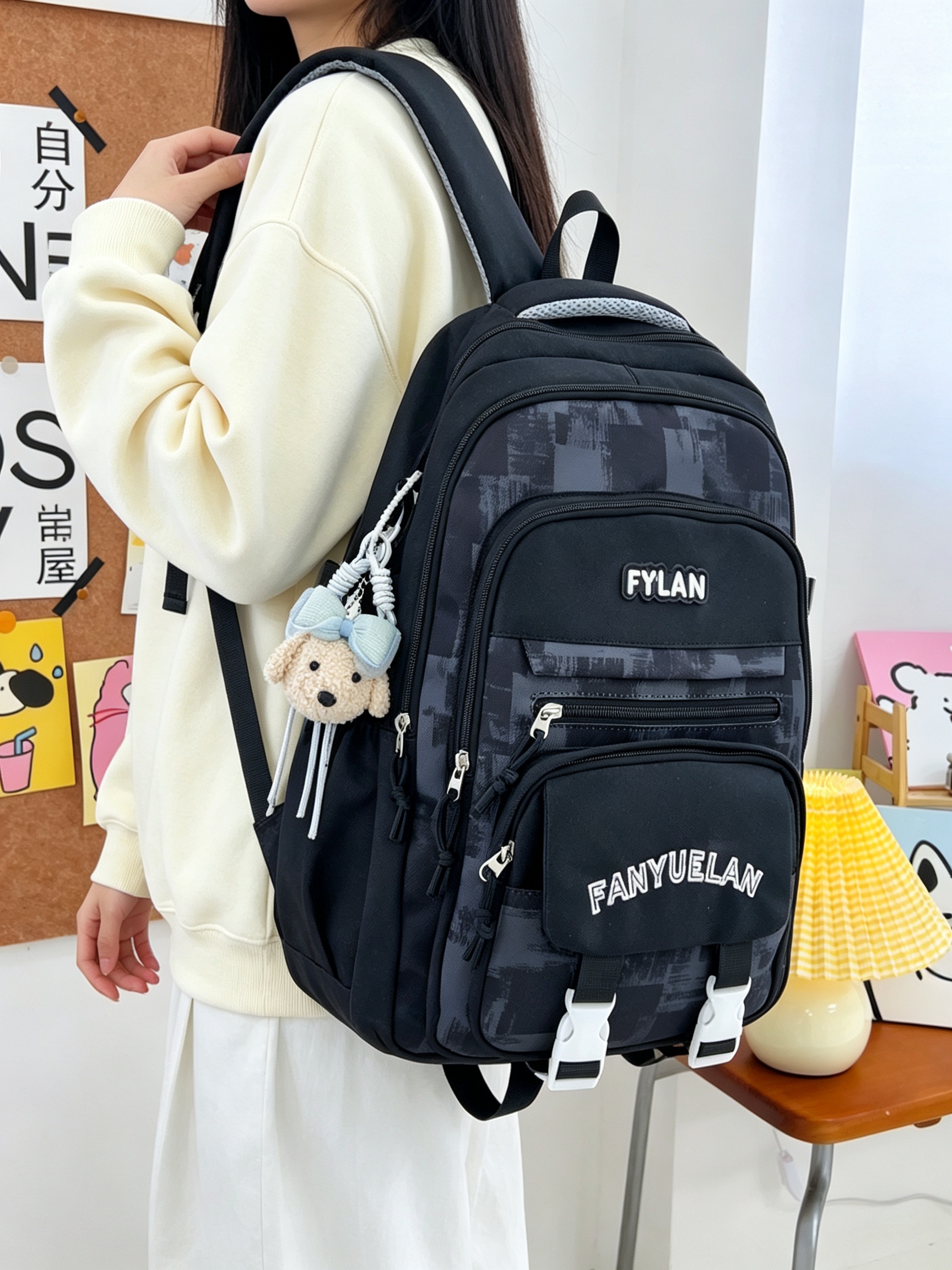 Black Plain Backpack