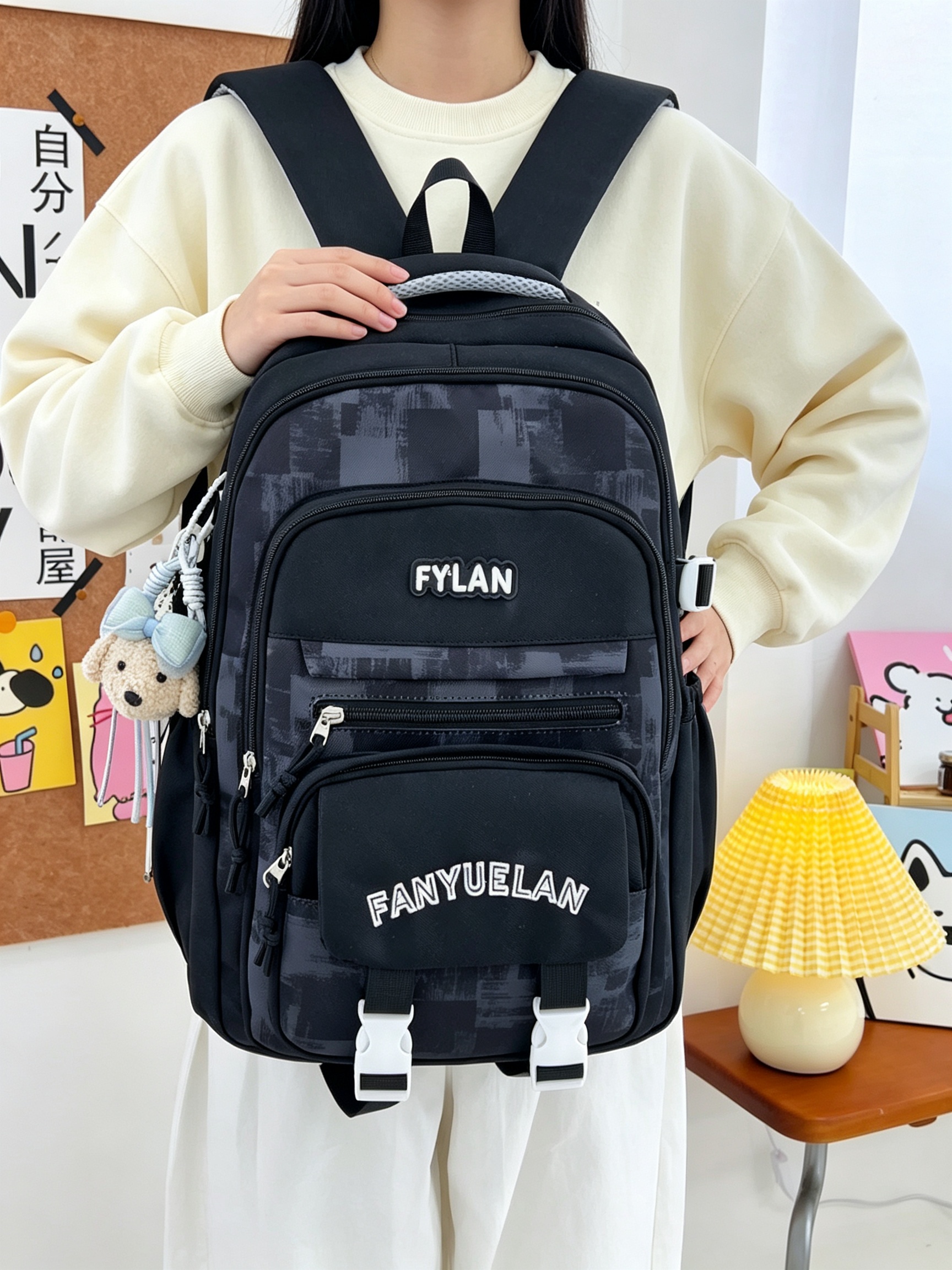 Black Plain Backpack