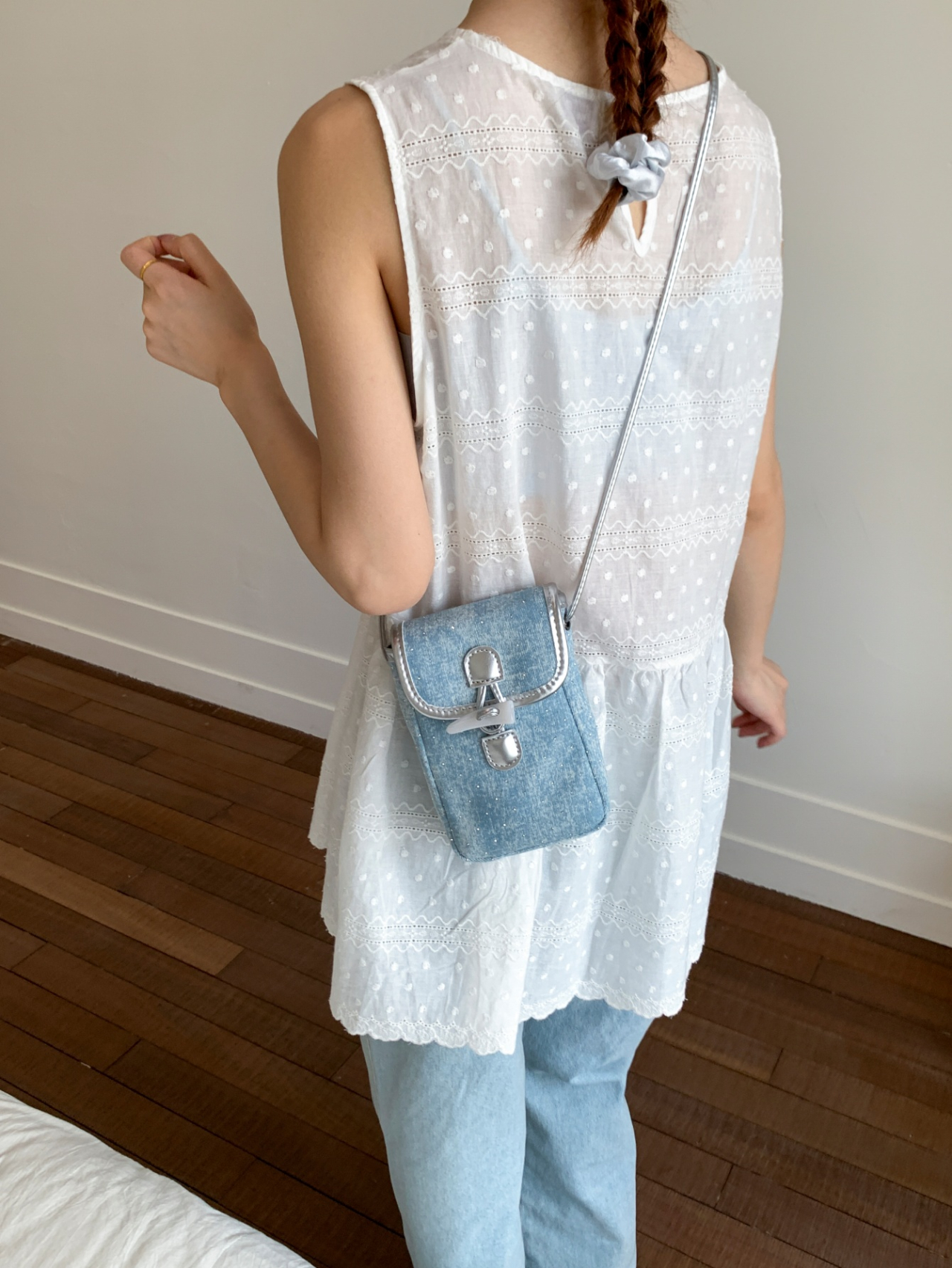 Light Blue Denim Crossbody Bag