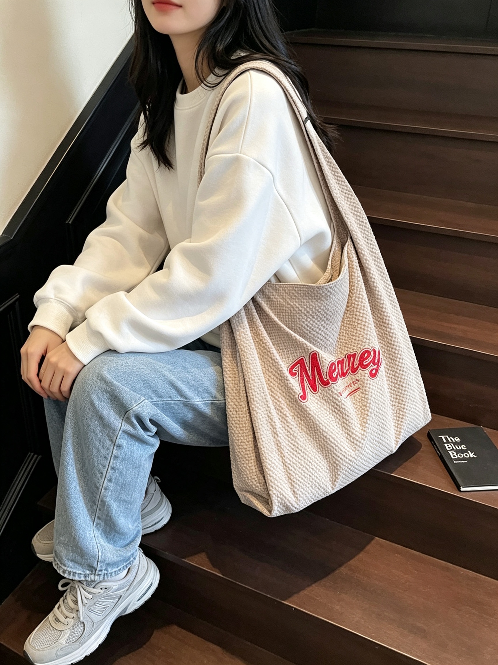 Beige Plain Shoulder Bag