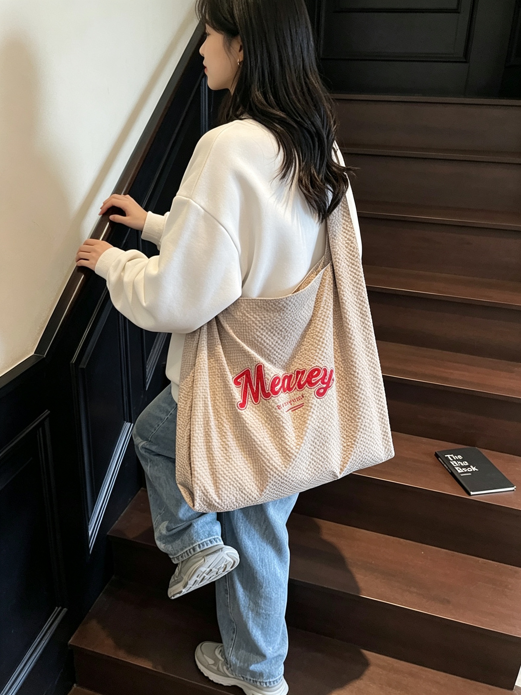 Beige Plain Shoulder Bag