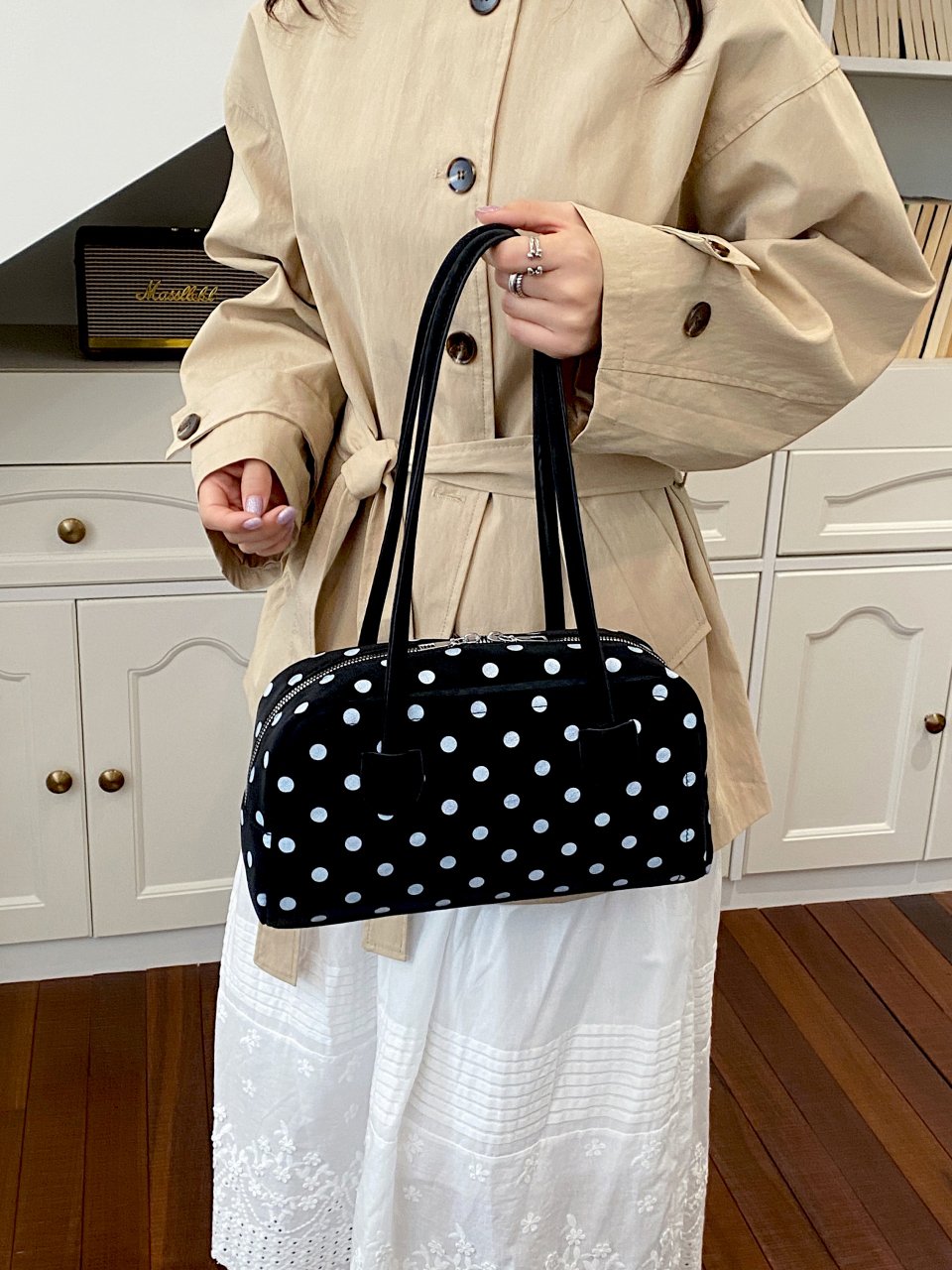 Black Polka Dot Shoulder Bag