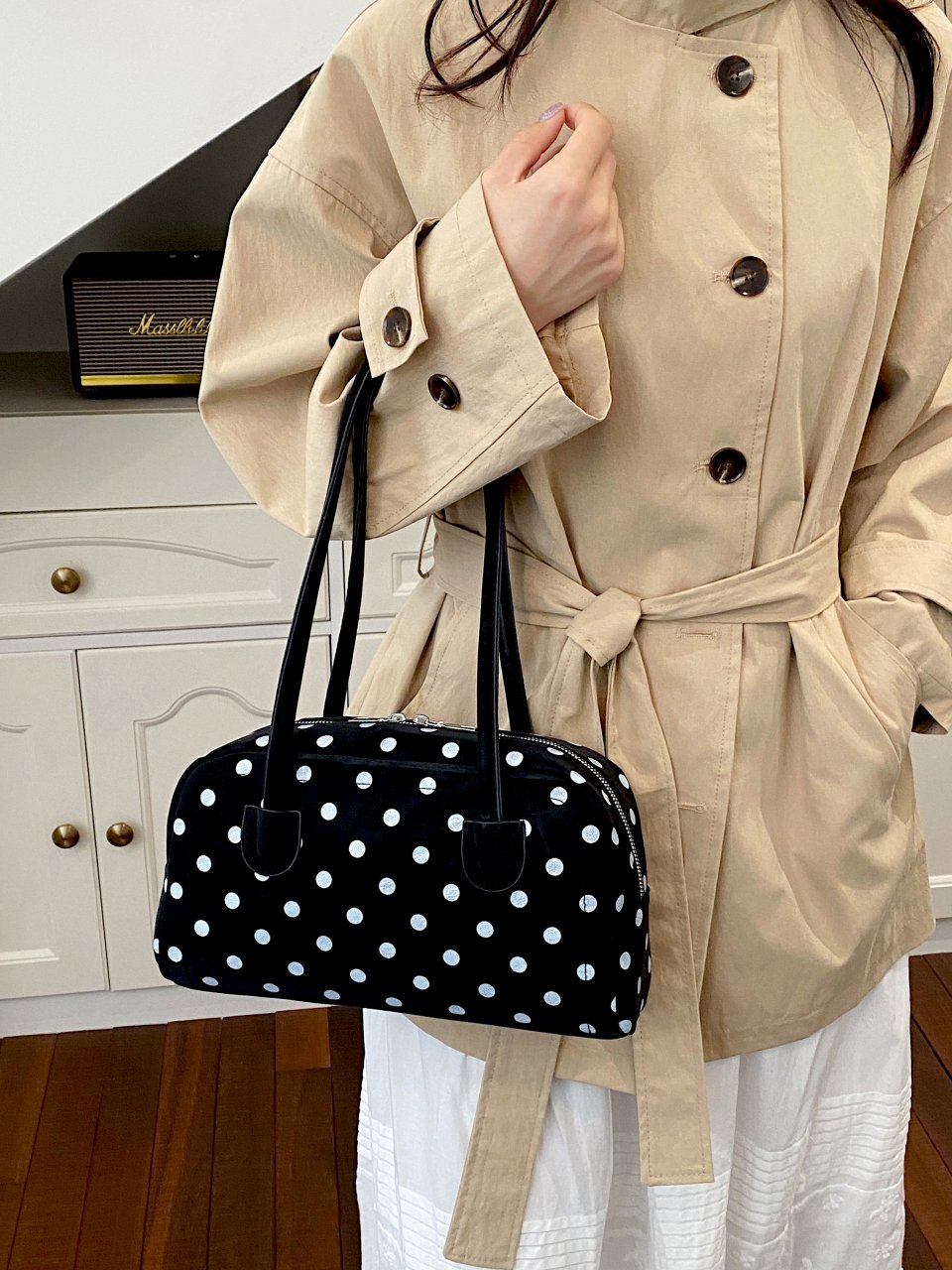 Black Polka Dot Shoulder Bag