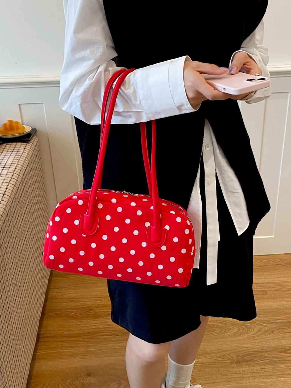 Red Polka Dot Shoulder Bag