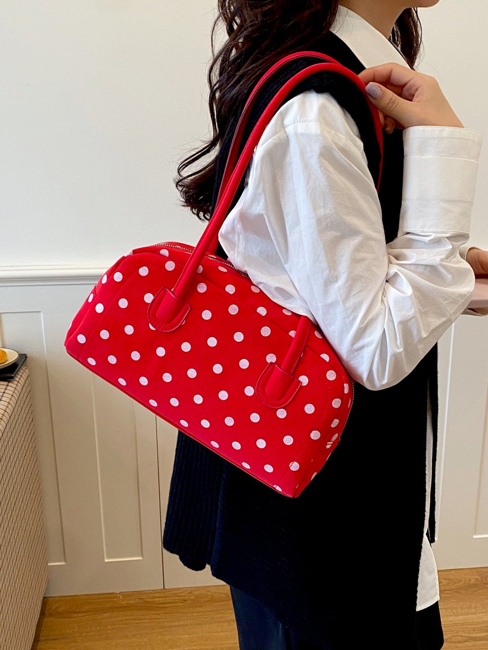 Red Polka Dot Shoulder Bag