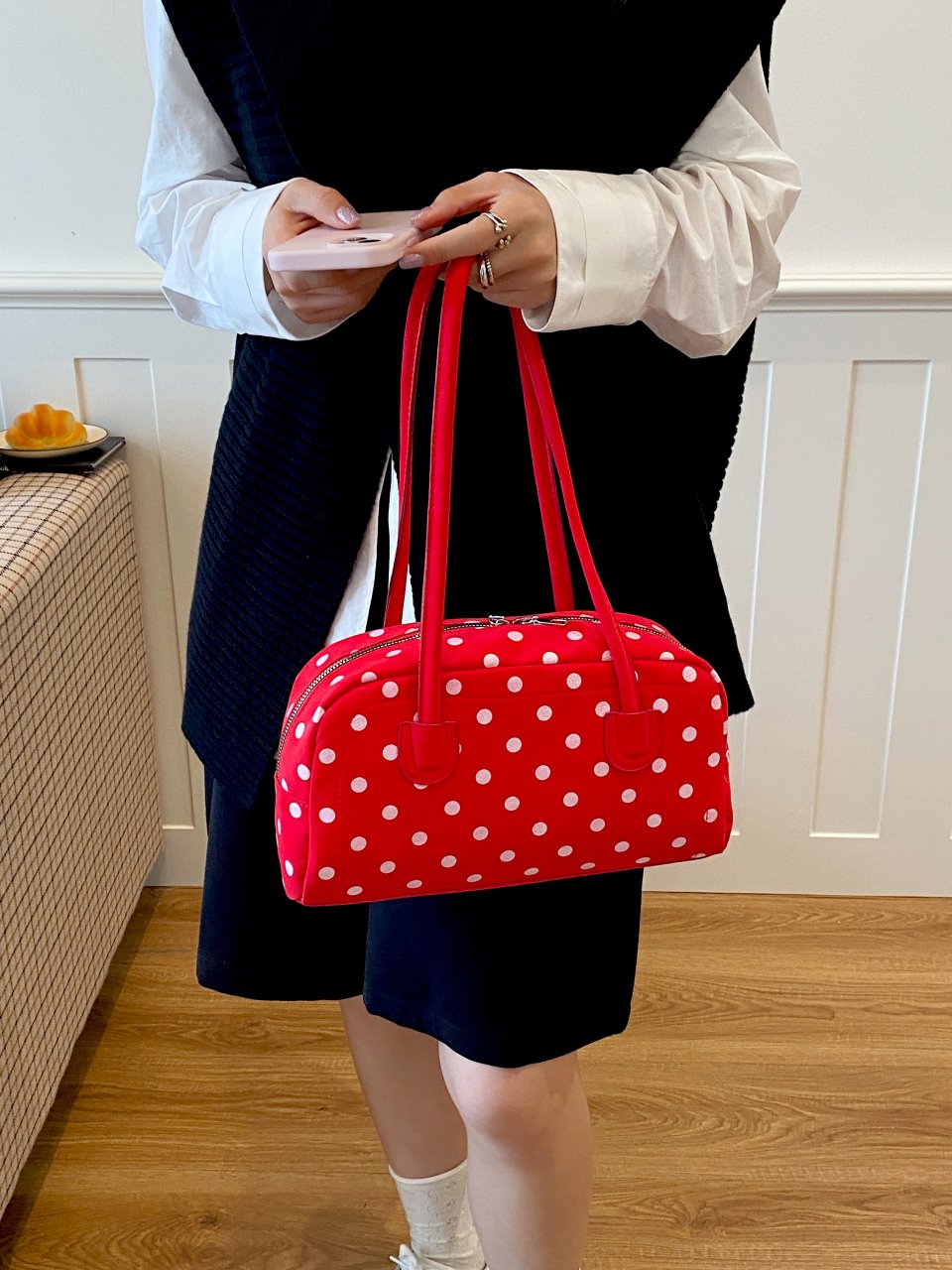 Red Polka Dot Shoulder Bag