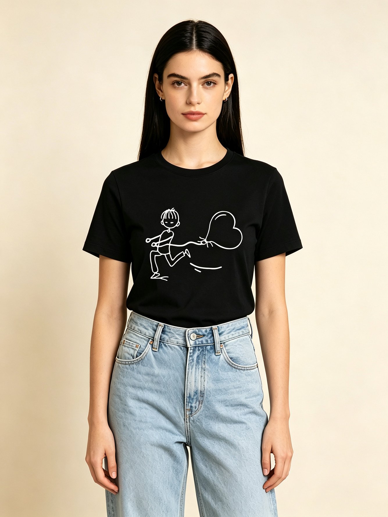 Black Graphic Print Regular Fit T-Shirt