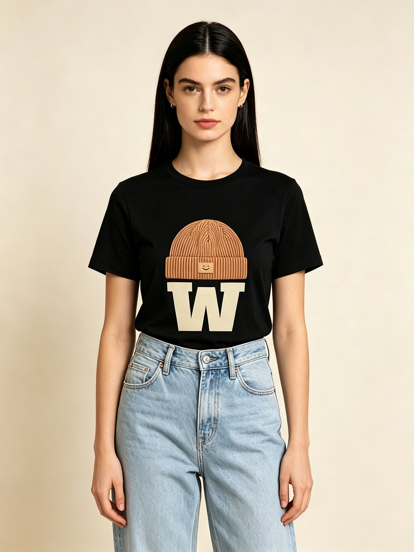 Black Graphic Print Short Sleeves Round Neck T-Shirt